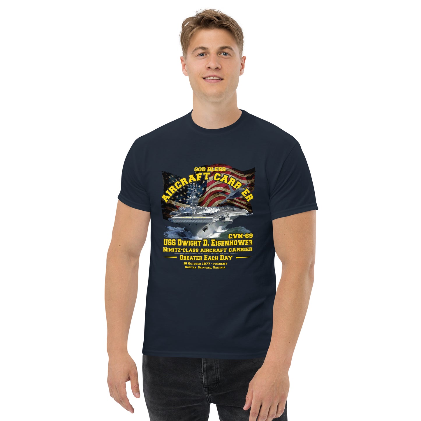 USS DWIGHT EISENHOWER CVN-69 Aircraft Carrier Tee