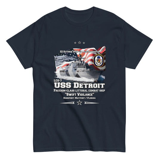 USS DETROIT LCS-7 tee, Littoral Combat Ship Destroyer Veterans Tee, Comancha Tees,