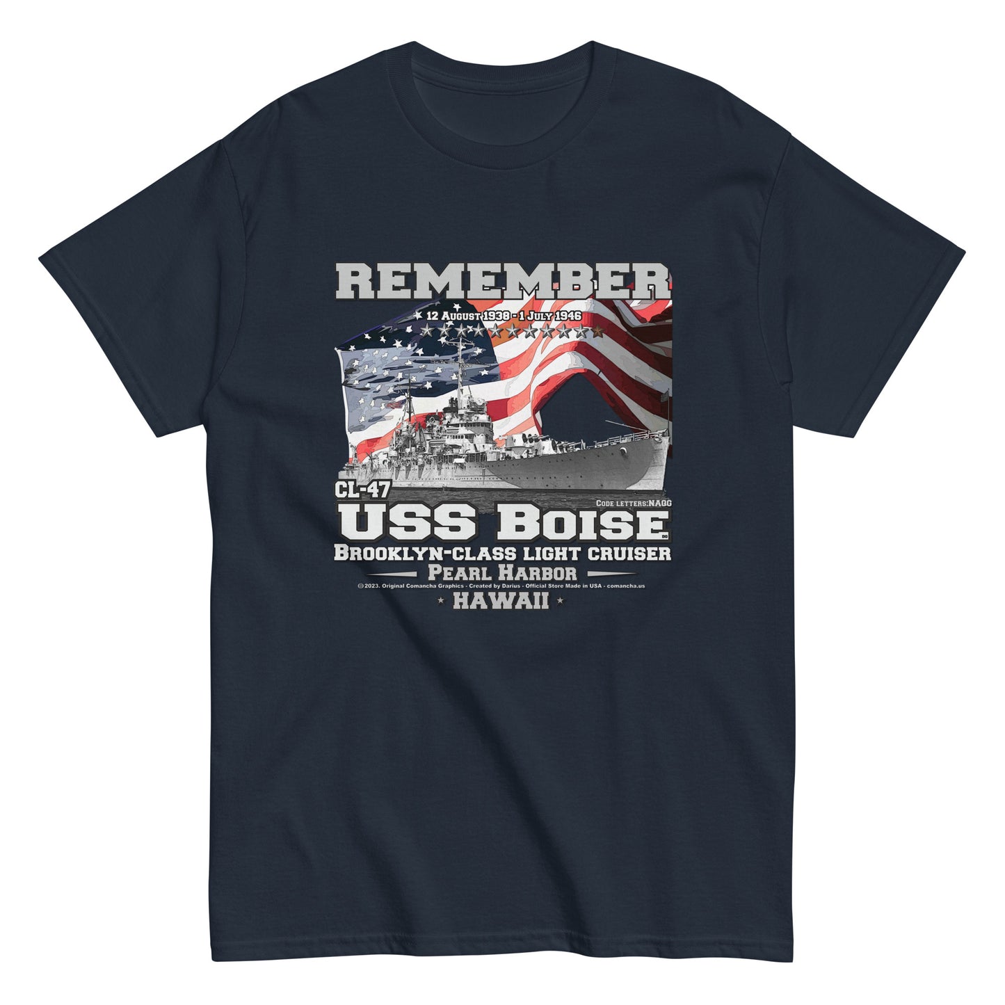 USS BOISE CL-47 t-shirt, USS BOISE t-shirt, Light Cruiser Veterans t-shirt, WW2 Veterans T-shirt, T-Shirt Online Shop,