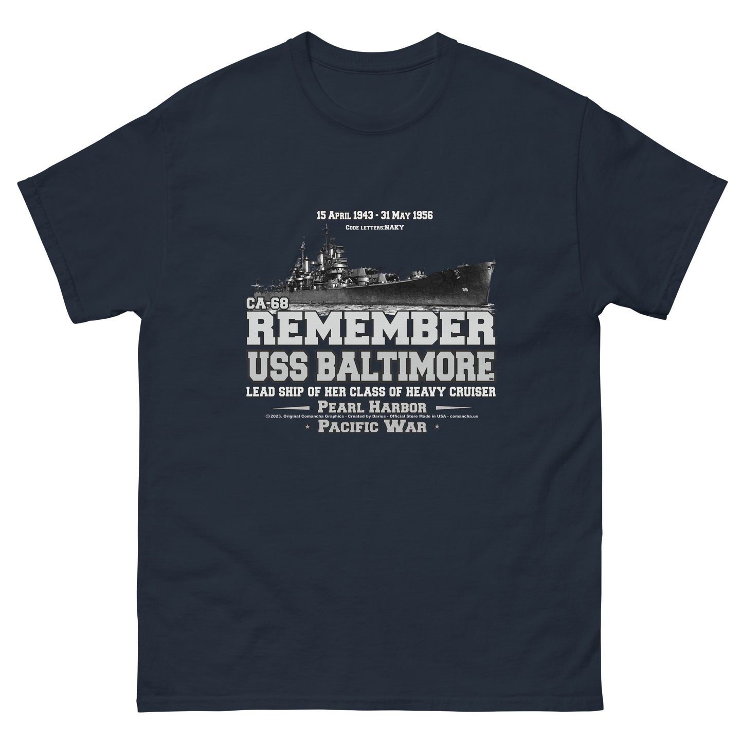 USS BALTIMORE CA-38 t-shirt, USS BALTIMORE t-shirt, Heavy Cruiser Veterans T-shirt, Comancha Navy Tees, us navy t-shirt,