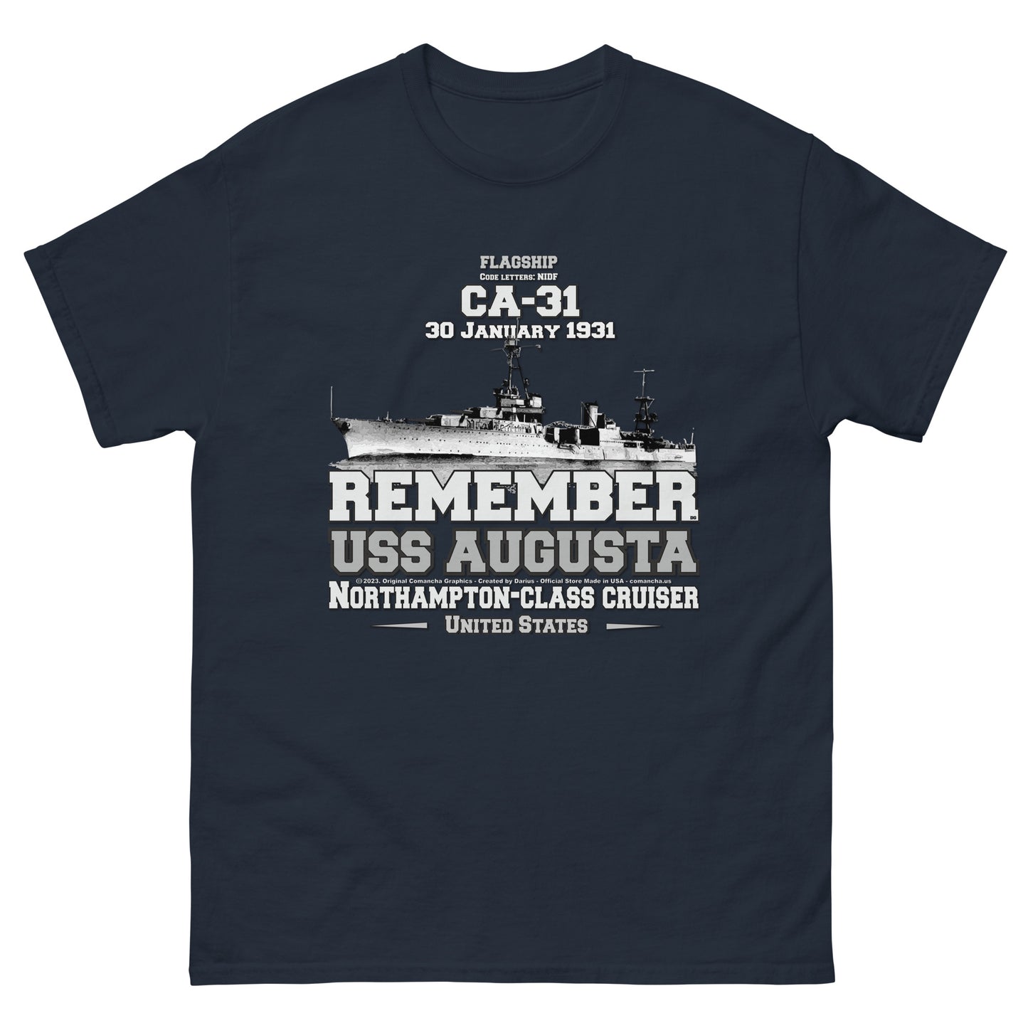USS AUGUSTA veterans t-shirt,USS AUGUSTA CA-31 t-shirt, Heavy Cruiser Veterans T-shirt, USS AUGUSTA VETERANS TEE, comancha t-shirt, us navy t-shirt,