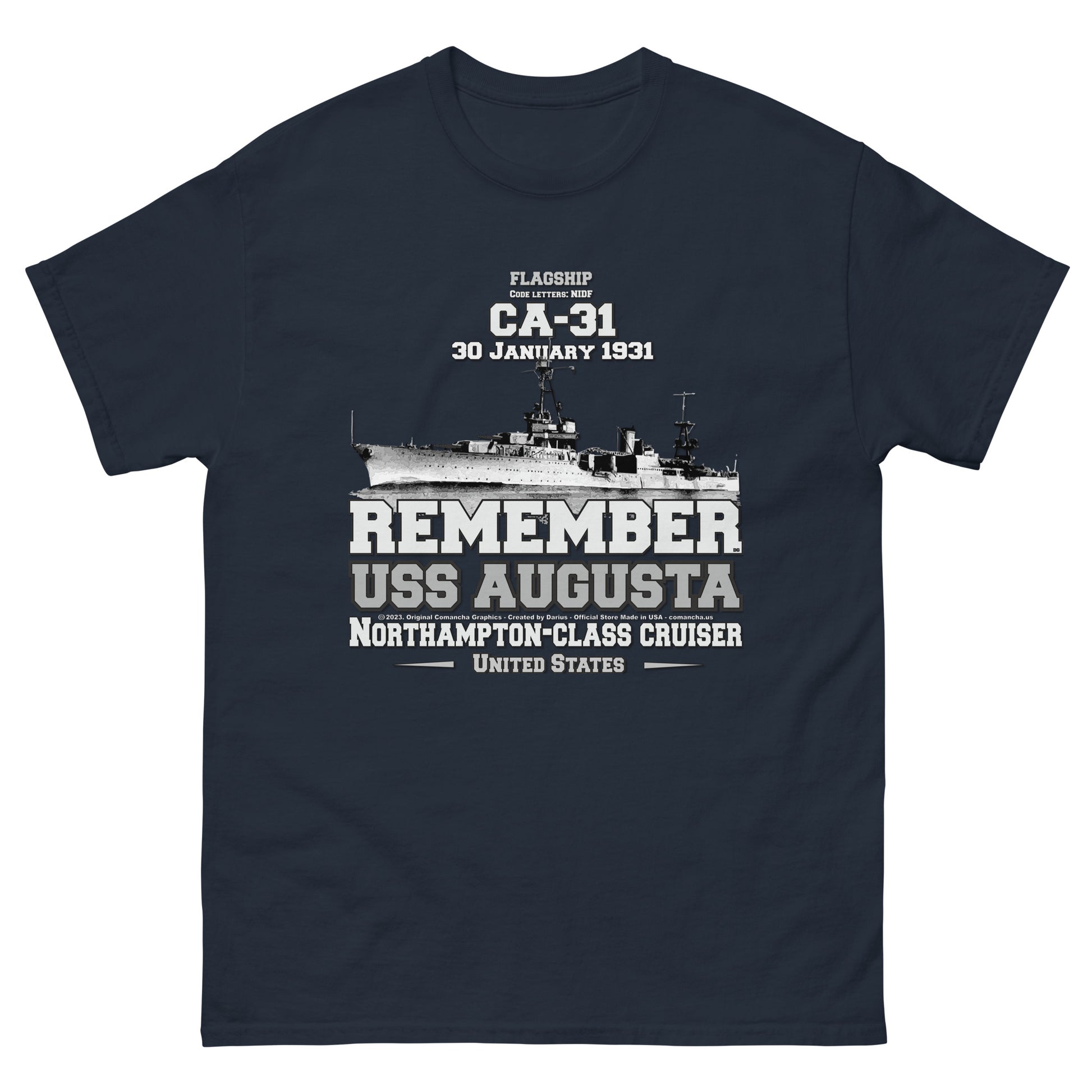 USS AUGUSTA veterans t-shirt,USS AUGUSTA CA-31 t-shirt, Heavy Cruiser Veterans T-shirt, USS AUGUSTA VETERANS TEE, comancha t-shirt, us navy t-shirt,