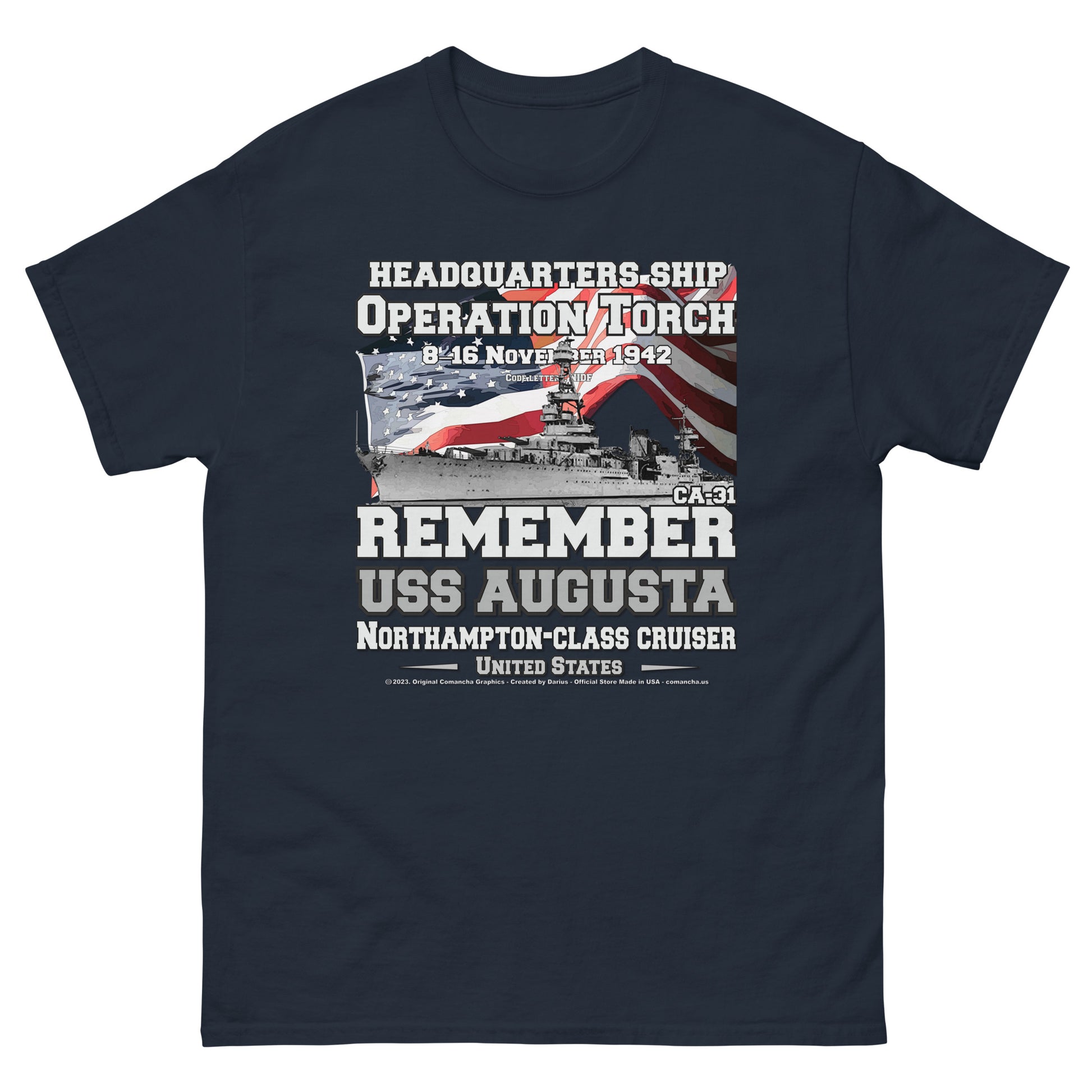USS AUGUSTA veterans t-shirt,USS AUGUSTA CA-31 t-shirt, Heavy Cruiser Veterans T-shirt, USS AUGUSTA VETERANS TEE, comancha t-shirt, us navy t-shirt,