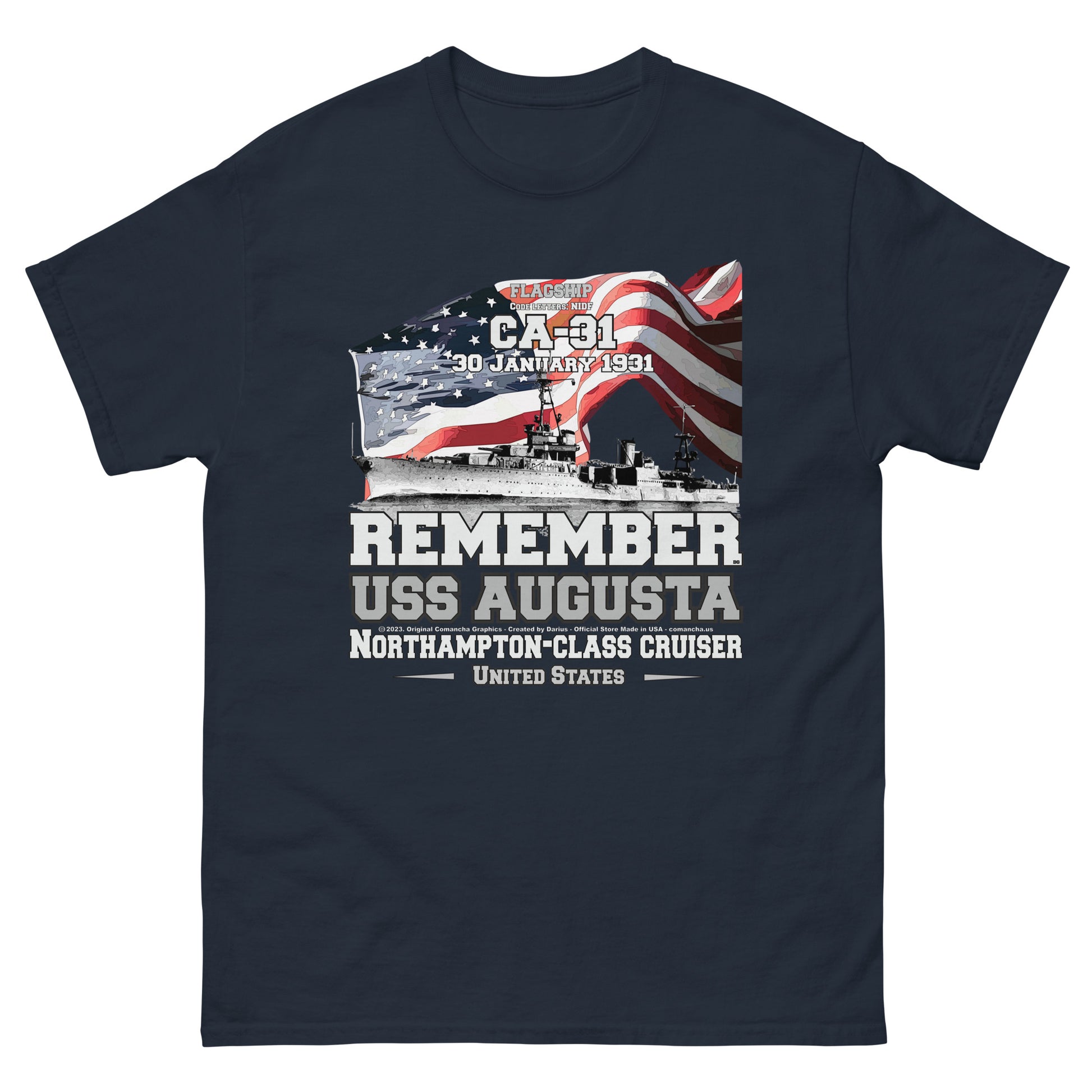 USS AUGUSTA veterans t-shirt,USS AUGUSTA CA-31 t-shirt, Heavy Cruiser Veterans T-shirt, USS AUGUSTA VETERANS TEE, comancha t-shirt, us navy t-shirt,