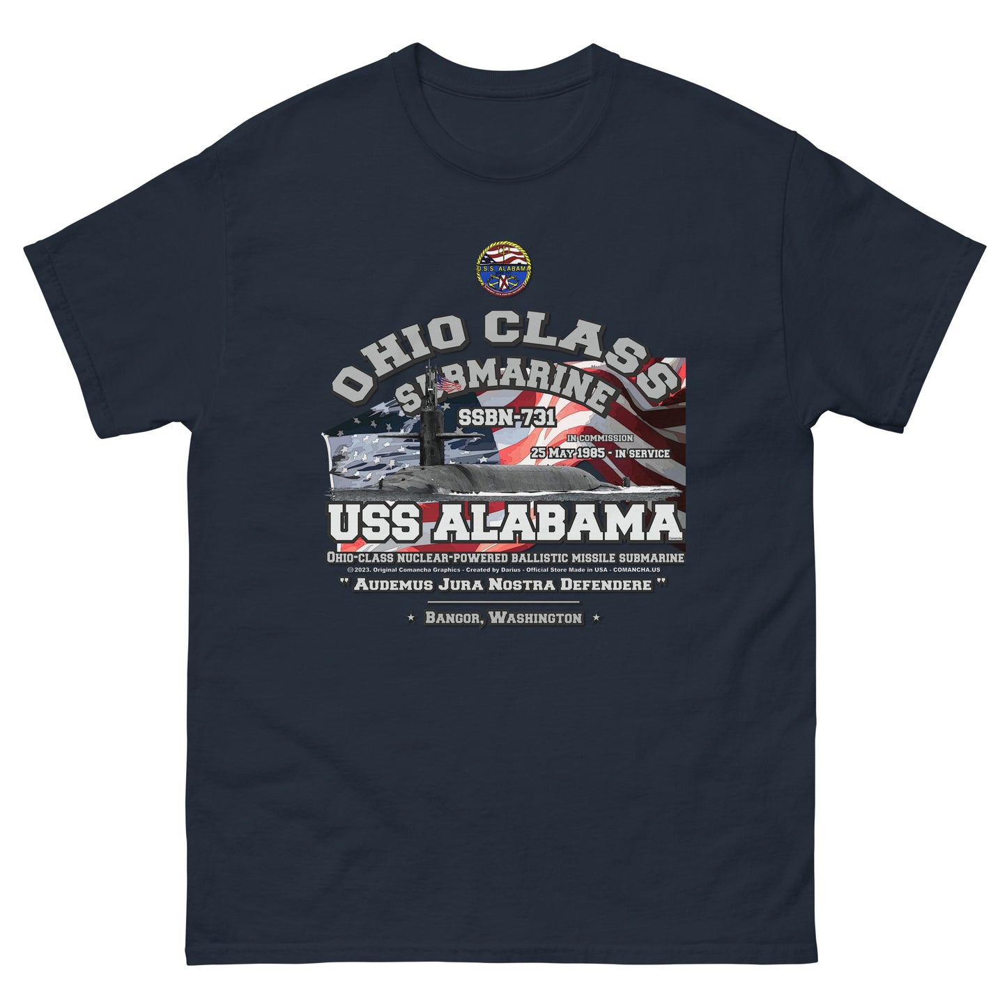 USS ALABAMA veterans t-shirt,USS ALABAMA SSBN-731 t-shirt, Submarine Veterans T-shirt, USS ALABAMA T-shirt, US Submarine t-shirt, Comancha Store,