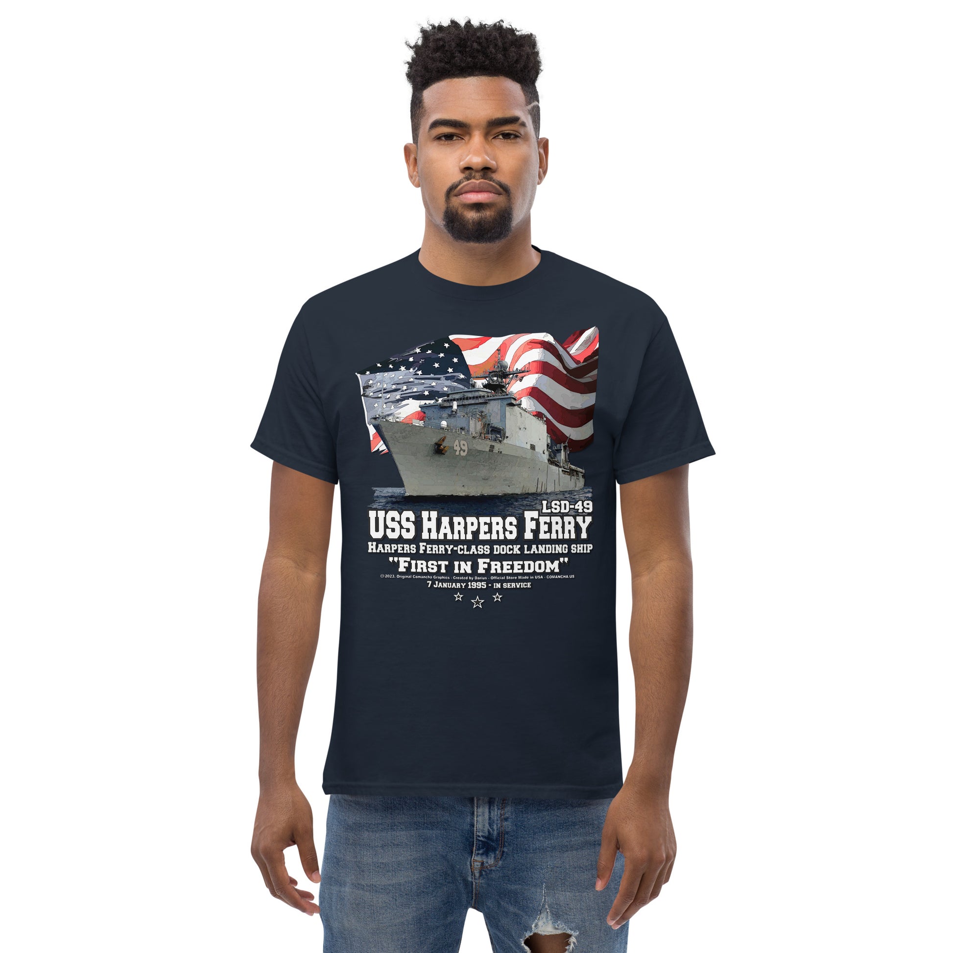 USS HARPERS FERRY veterans tee,USS HARPERS FERRY t-shirt, US Navy Veterans Tee,USS HARPERS FERRY LSD-49 tee, US Navy Dock Landing T-shirt, Comancha Navy T-shirt,
