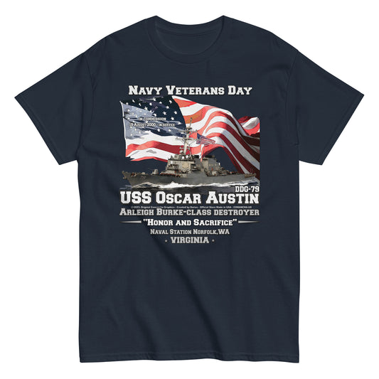 USS OSCAR AUSTIN tee, US Navy Destroyer T-shirt, Comancha Navy T-shirt, USS OSCAR AUSTIN t-shirt,USS OSCAR AUSTIN veterans t-shirt,comancha graphics,