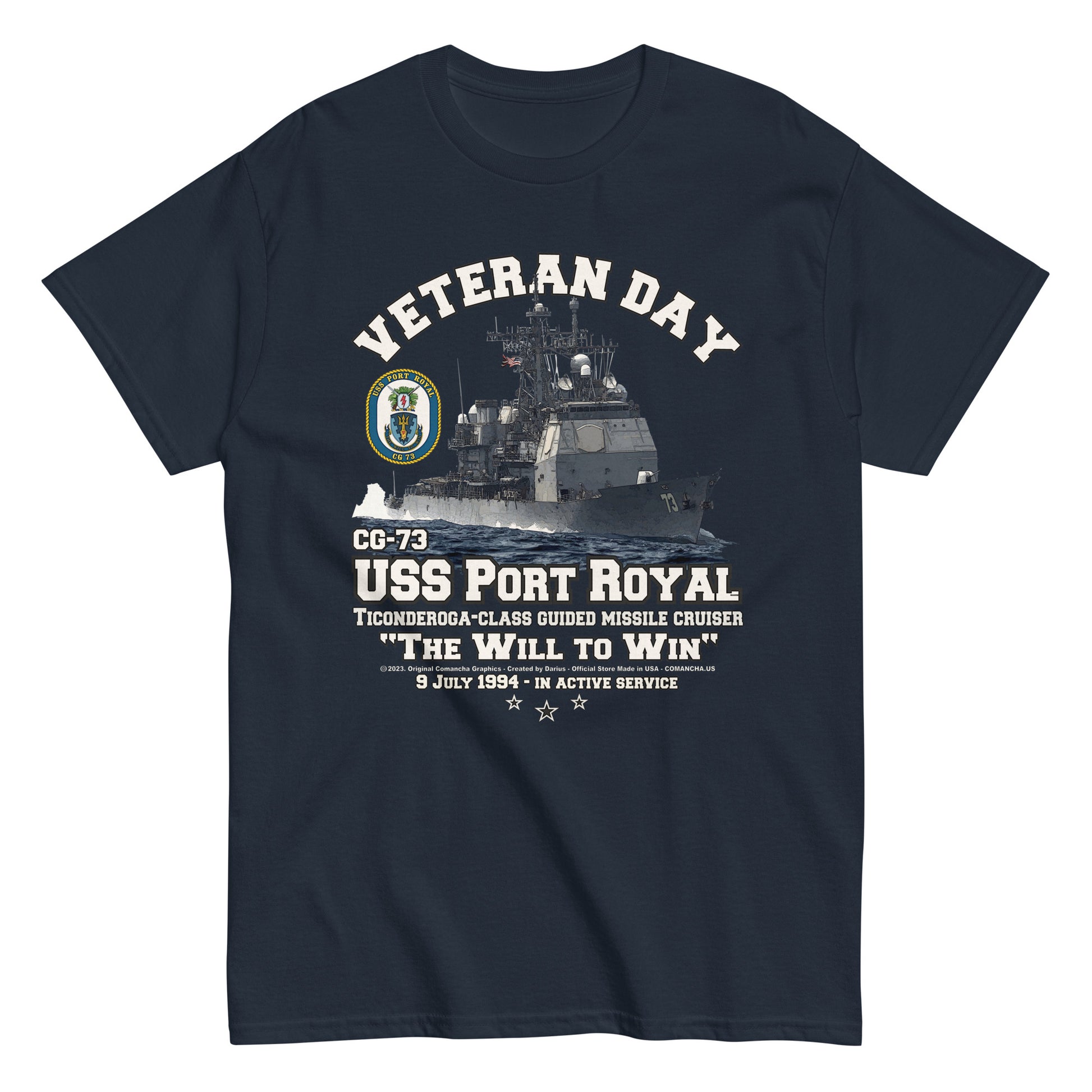 USS PORT ROYAL CG-73 t-shirt, USS PORT ROYAL veterans tee, US Navy Missile Cruiser T-shirt, USS PORT ROYAL Cruiser T-shirt,Comancha graphics tee,