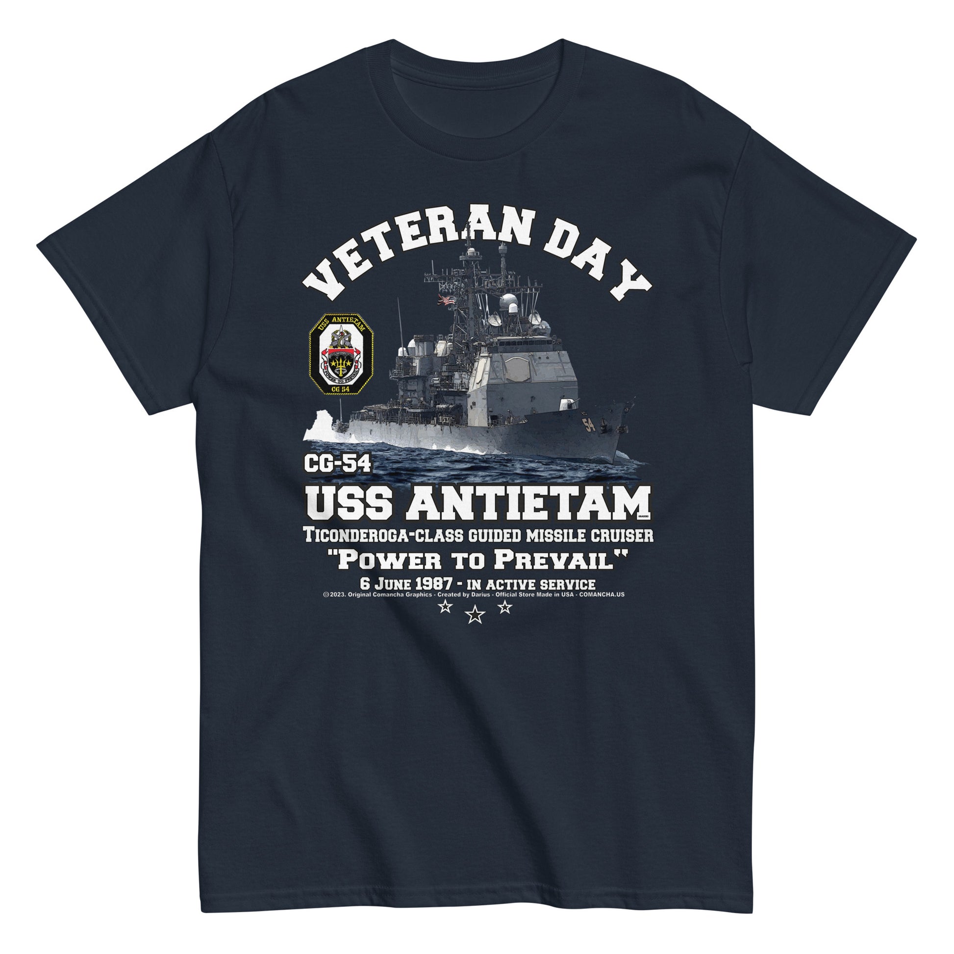 USS ANTIETAM CG-54 t-shirt, US Navy Tees, Comancha,US Navy Cruiser Veterans T-shirt, USS ANTIETAM T-shirt,
