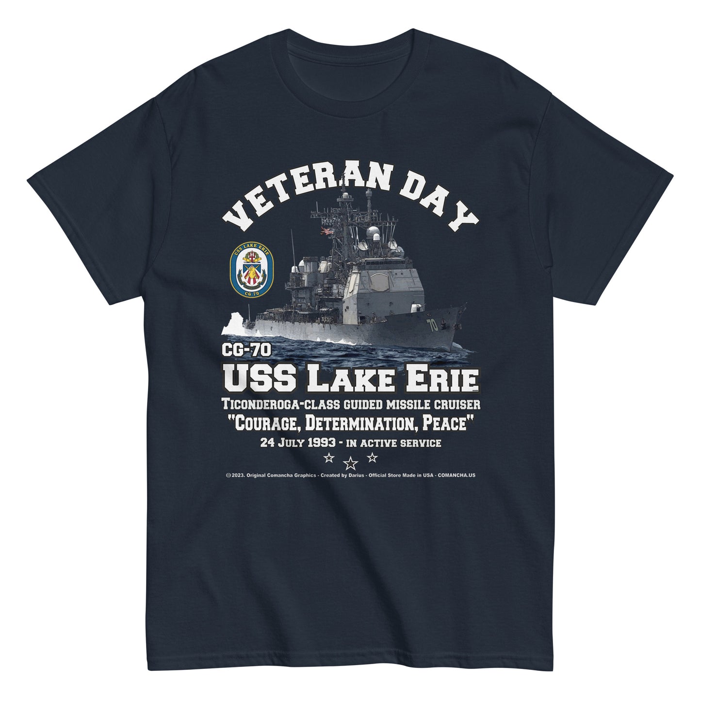 USS LAKE ERIE tee,CG-70 tee, US Navy veterans tee,comancha,US Navy Cruiser Veterans T-shirt, USS LAKE ERIE CG-70 T-shirt,