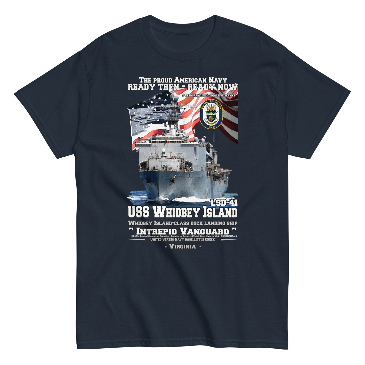 USS WHIDBEY ISLAND tee, US Navy Dock Landing Ship Veterans T-shirt, USS WHIDBEY ISLAND LSD-41 T-shirt,USS WHIDBEY ISLAND veterans tee,comancha graphics,us navy tees,
