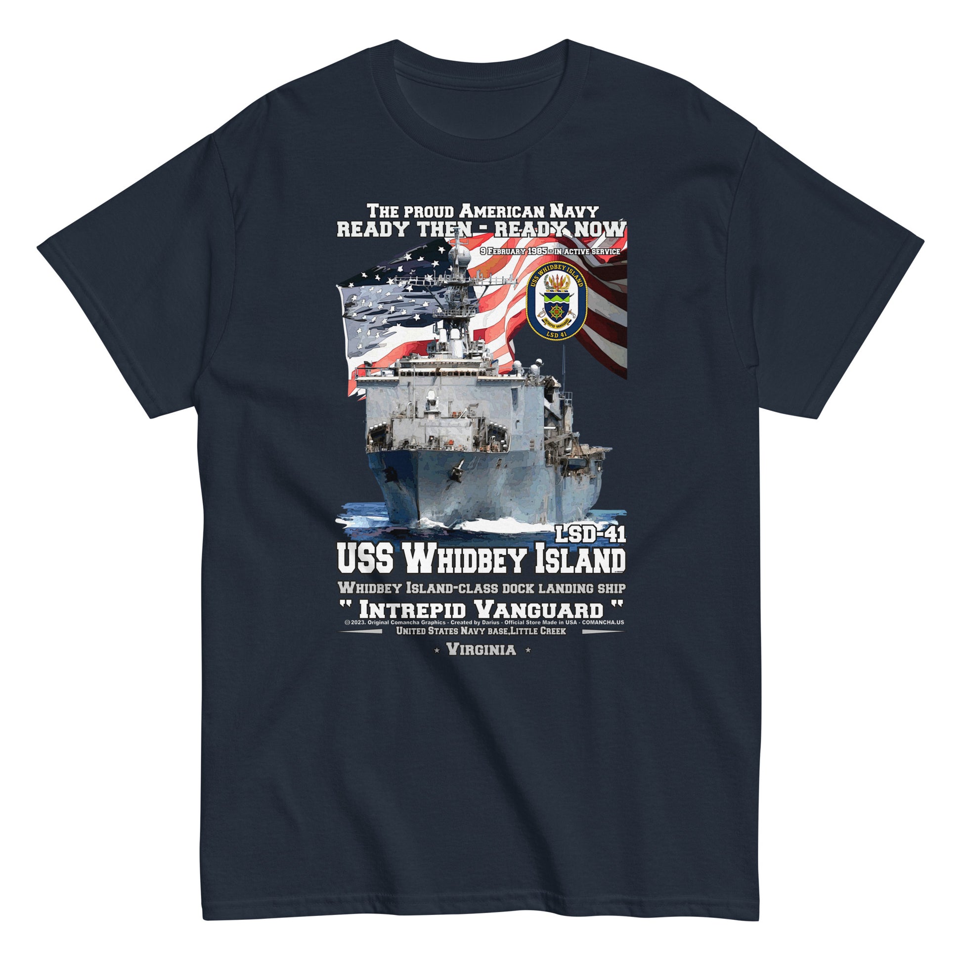 USS WHIDBEY ISLAND tee, US Navy Dock Landing Ship Veterans T-shirt, USS WHIDBEY ISLAND LSD-41 T-shirt,USS WHIDBEY ISLAND veterans tee,comancha graphics,us navy tees,