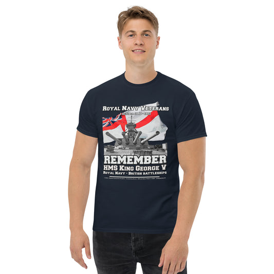 HMS KING GEORGE V t-shirt, HMS KING GEORGE V battleship tee,HMS KING GEORGE V Royal Navy Battleship T-Shirt, HMS KING GEORGE V Royal Navy T-Shirt, Comancha Online Shop,