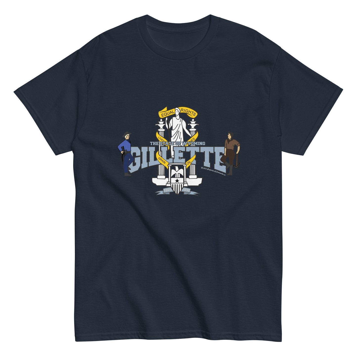 Gillette t-shirt,Wyoming T-shirt Comancha Graphics,