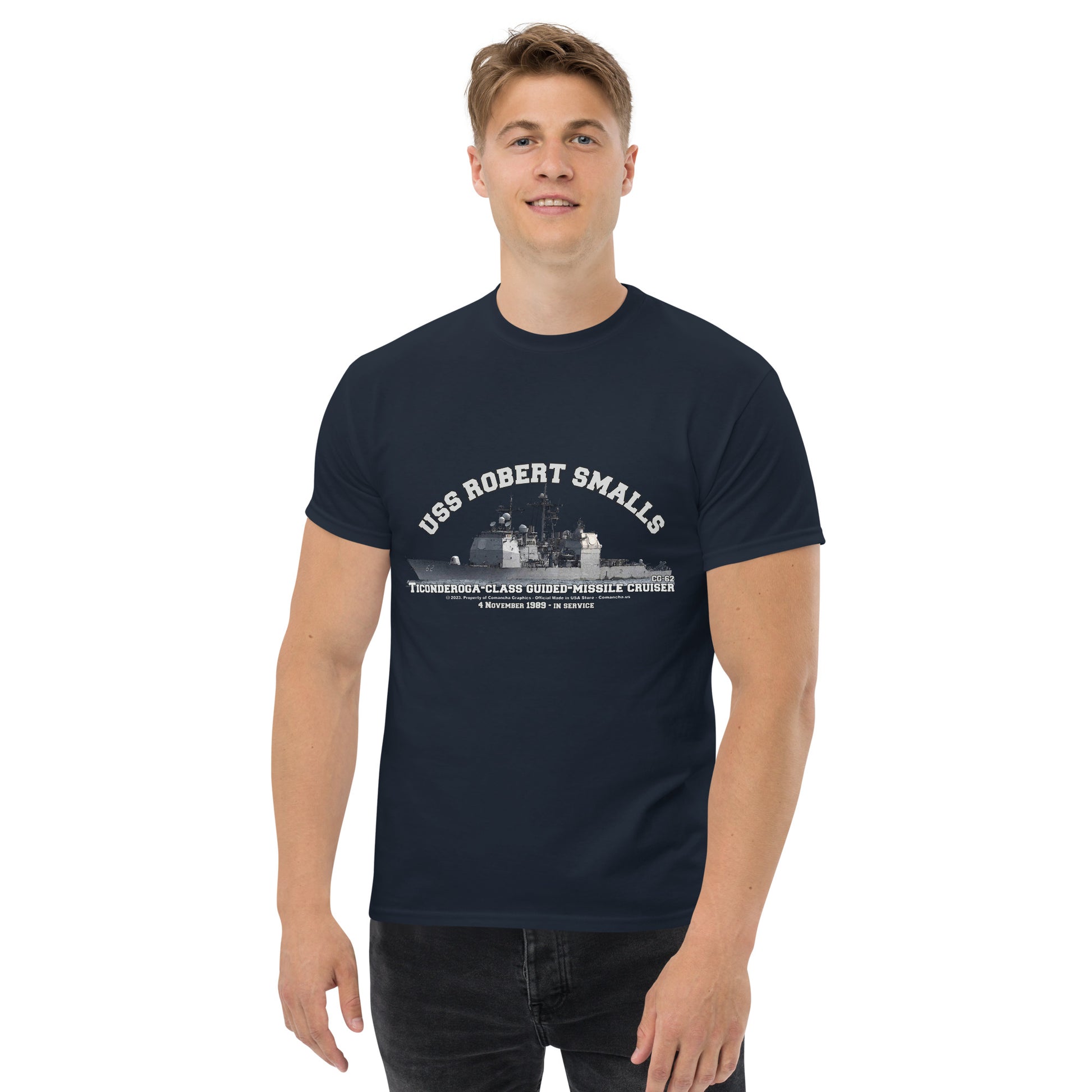 USS ROBERT SMALLS CG-62 Cruiser T-shirt, USS ROBERT SMALLS t-shirt,US Navy T-shirt,Comancha stort, navy veterans t-shirt,