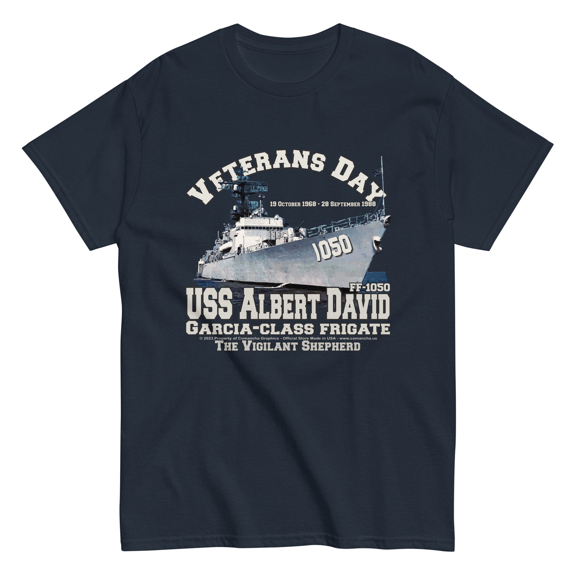 USS ALBERT DAVID FF-1050 Frigate Veterans T-shirt, USS ALBERT DAVID t-shirt,USS ALBERT DAVID veterans t-shirt,USS ALBERT DAVID FF-1050 Frigate T-shirt,comancha graphics tee,navy veterans t-shirt,navy t-shirt,us navy tee,