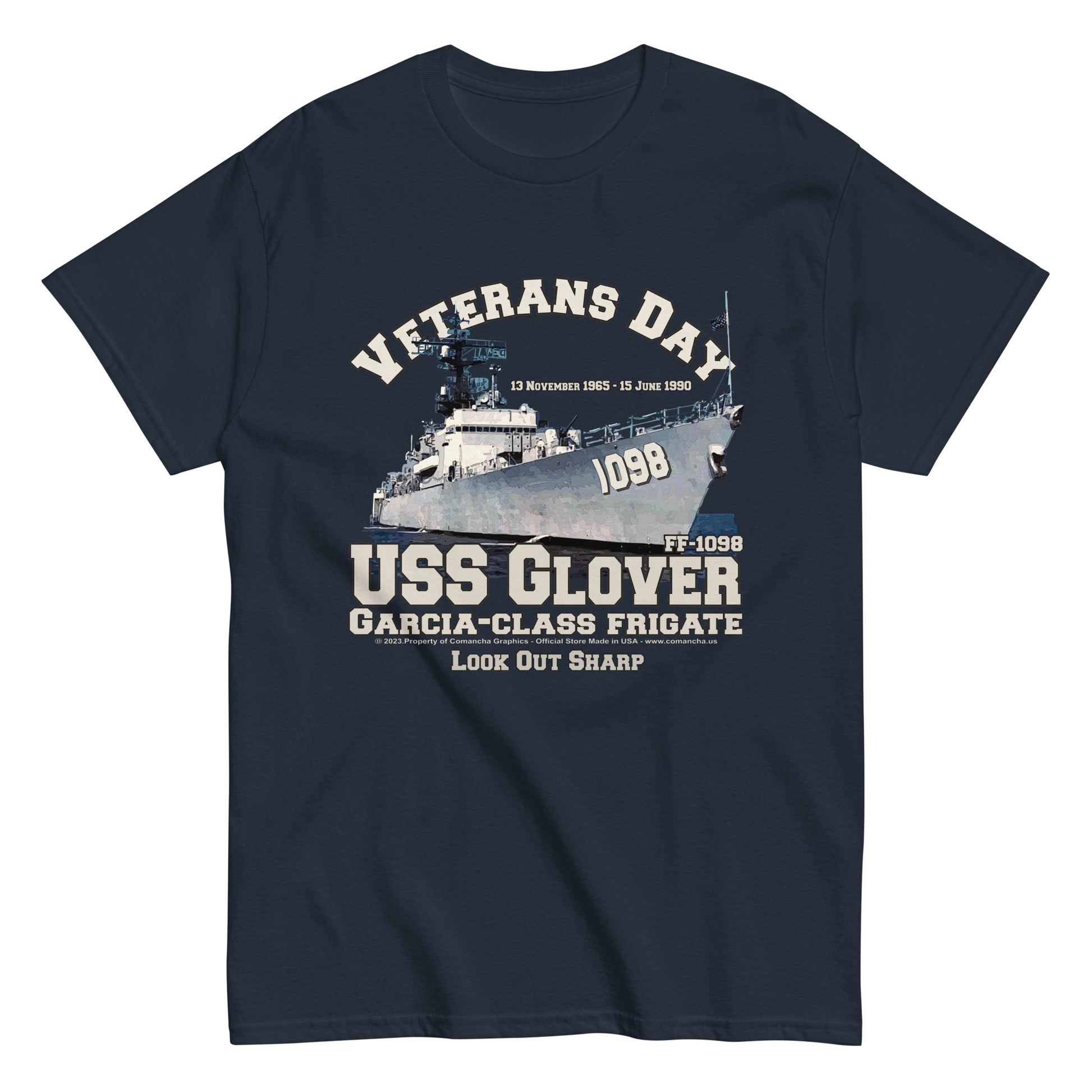 USS Glover FF-1098 Frigate Veterans T-shirt, USS Glover t-shirt,USS Glover veterans t-shirt,USS Glover FF-1098 Frigate T-shirt,comancha graphics tee,navy veterans t-shirt,navy t-shirt,us navy tee,