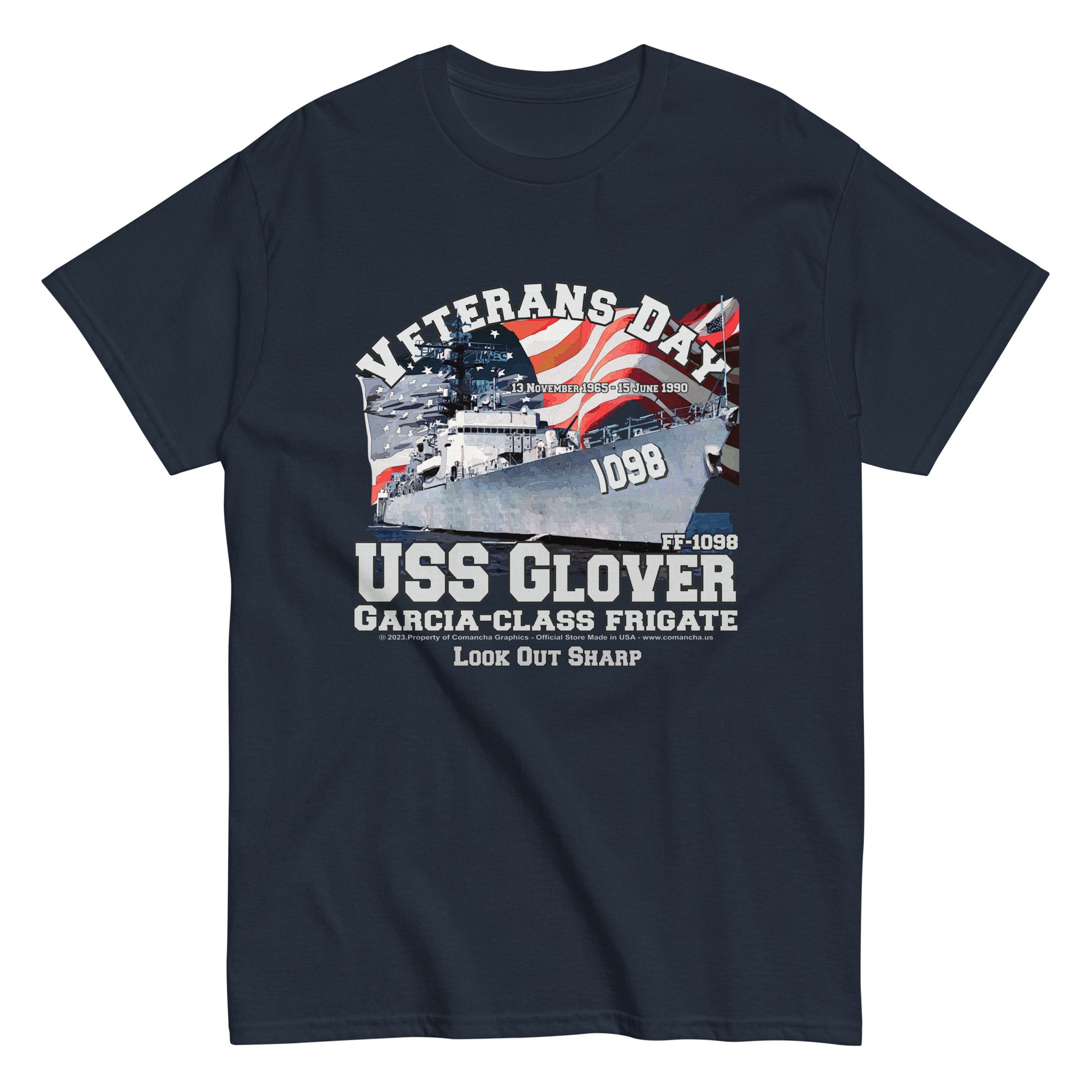 USS Glover FF-1098 Frigate Veterans T-shirt, USS Glover t-shirt,USS Glover veterans t-shirt,USS Glover FF-1098 Frigate T-shirt,comancha graphics tee,navy veterans t-shirt,navy t-shirt,us navy tee,