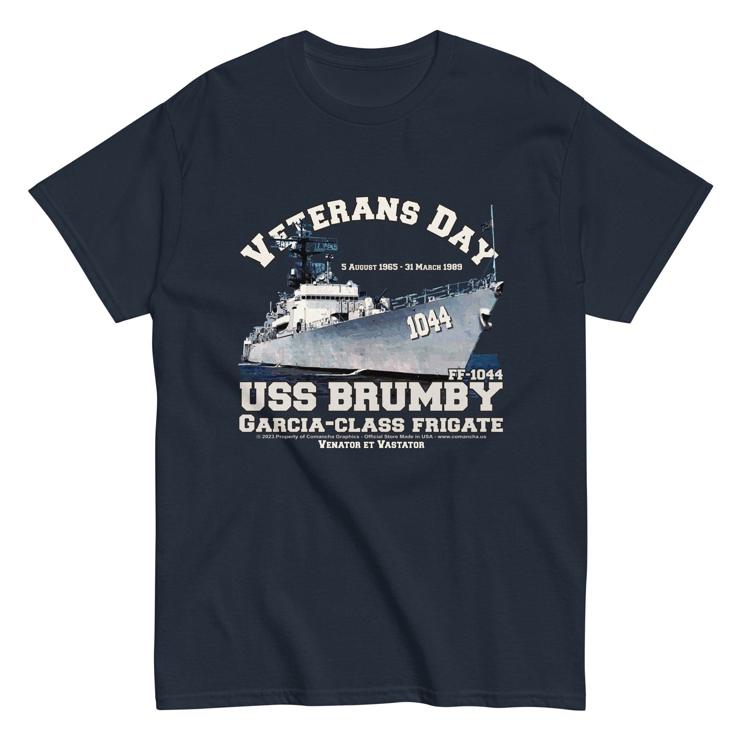 USS BRUMBY t-shirt,USS BRUMBY veterans t-shirt,USS BRUMBY FF-1044 Frigate T-shirt,comancha graphics tee,