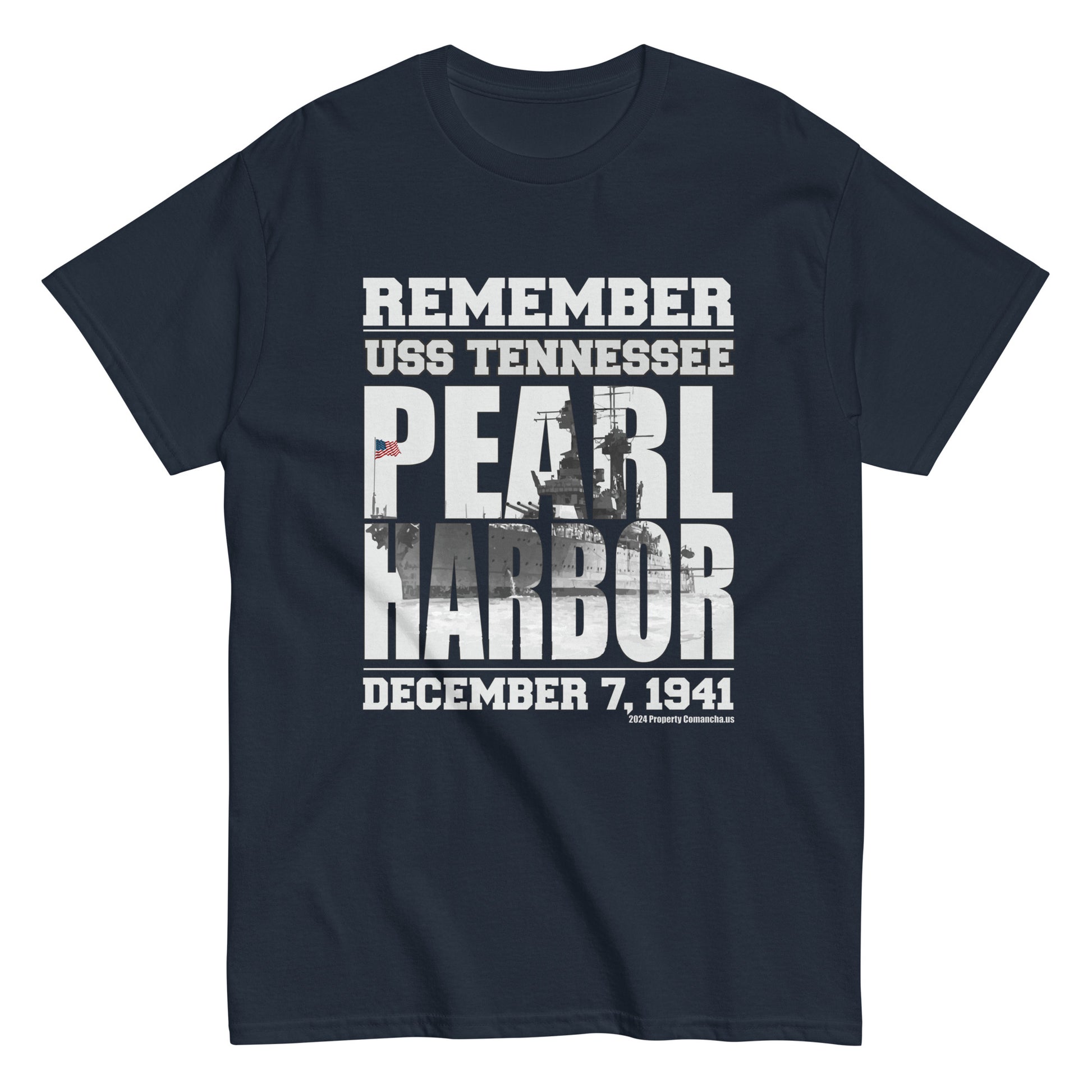 REMEMBER Pearl Harbor tee, USS Tennessee, Comancha Graphic,