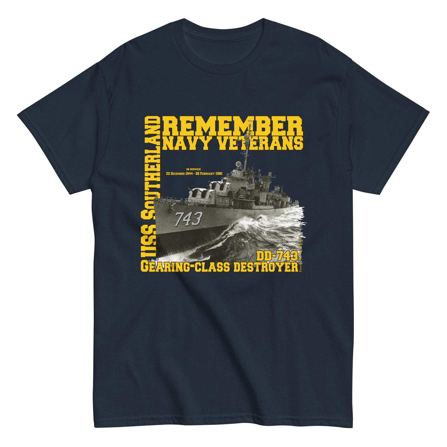 USS Southerland DD-743 Destroyer T-shirt
