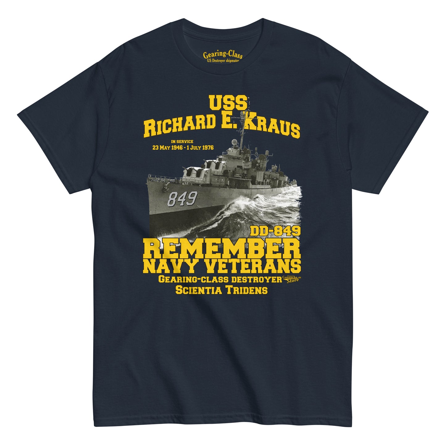 USS Richard E. Kraus DD-849 Destroyer t-shirt