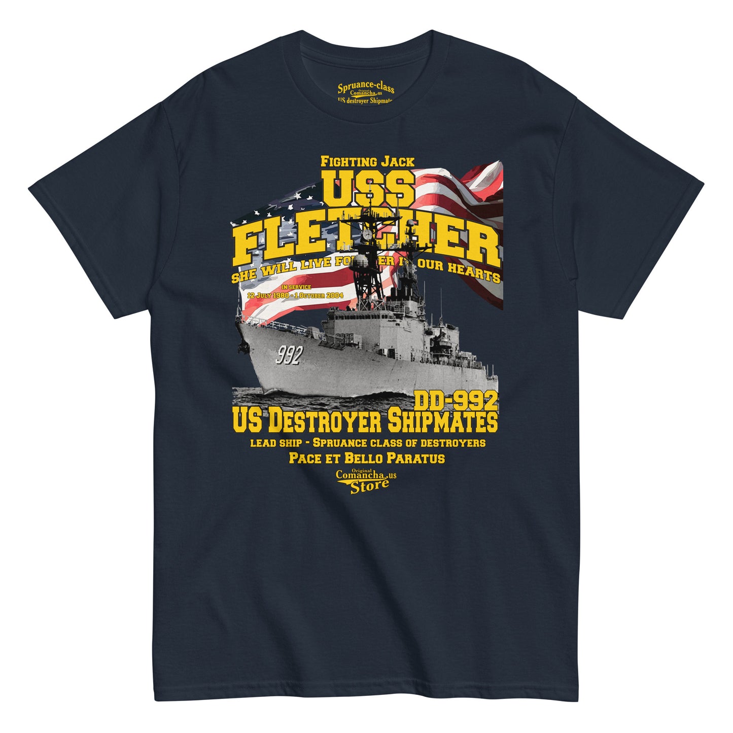 USS Fletcher DD-992 Destroyer tee,