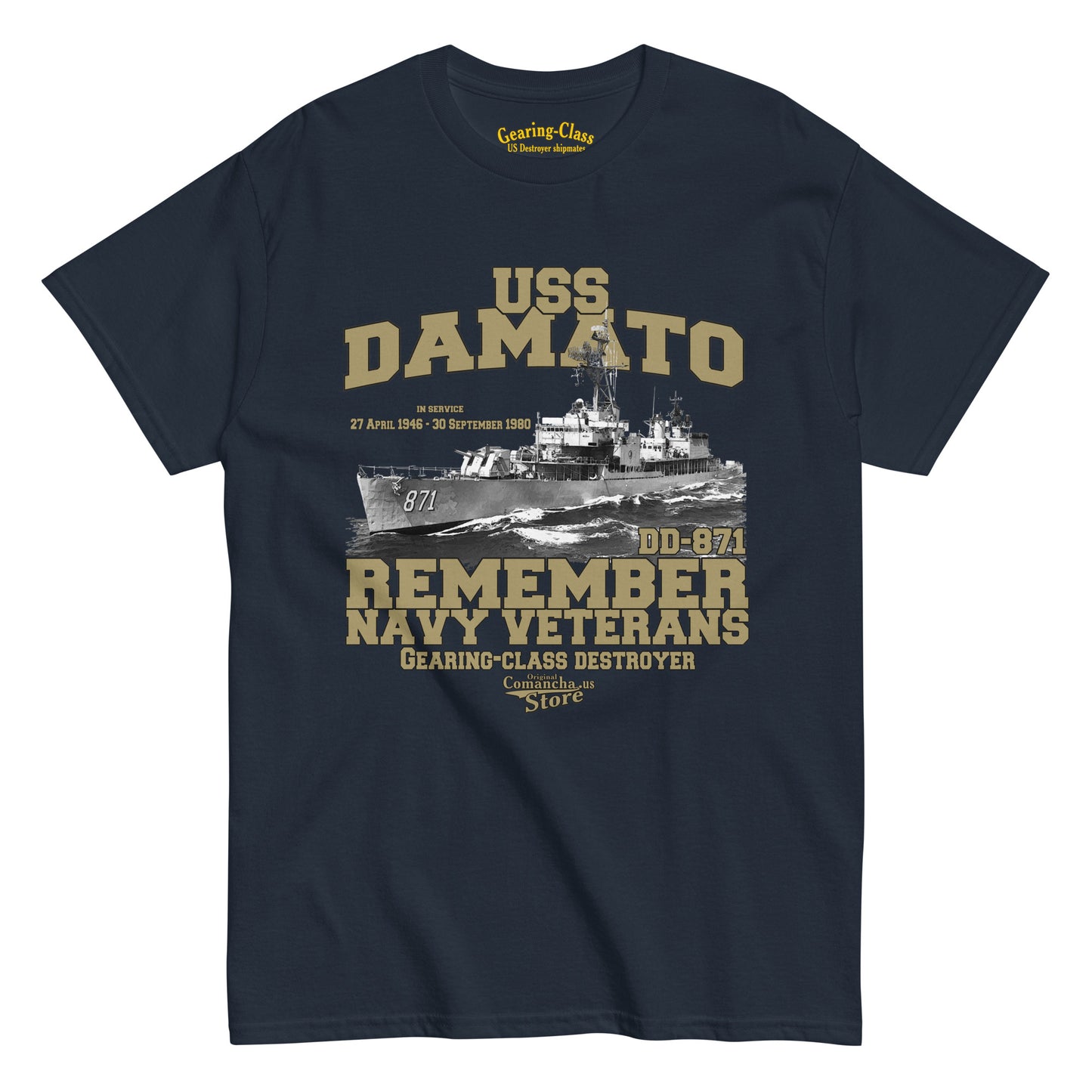 USS Damato DD-871 destroyer t-shirt