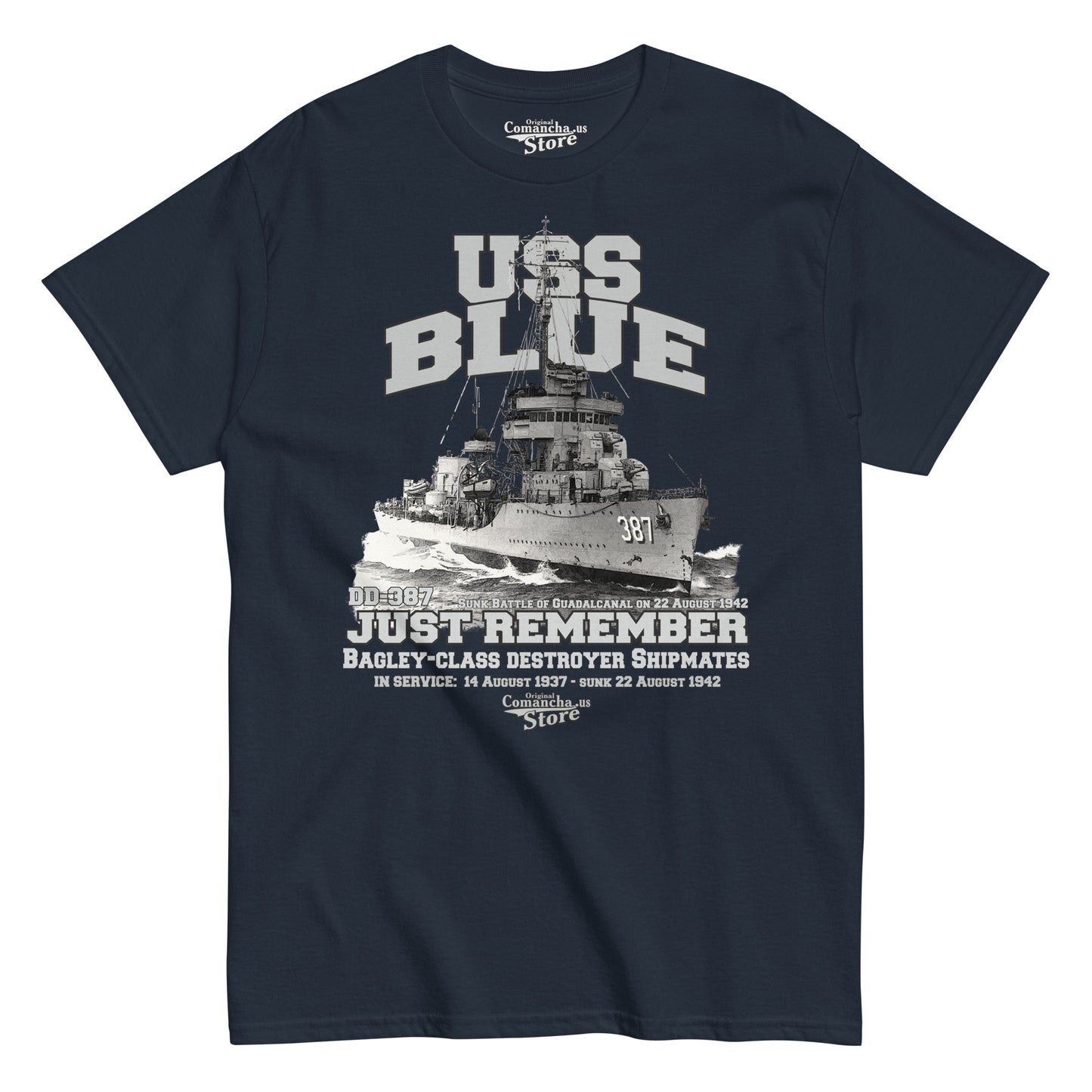 USS Blue DD-387 Destroyer T-shirt