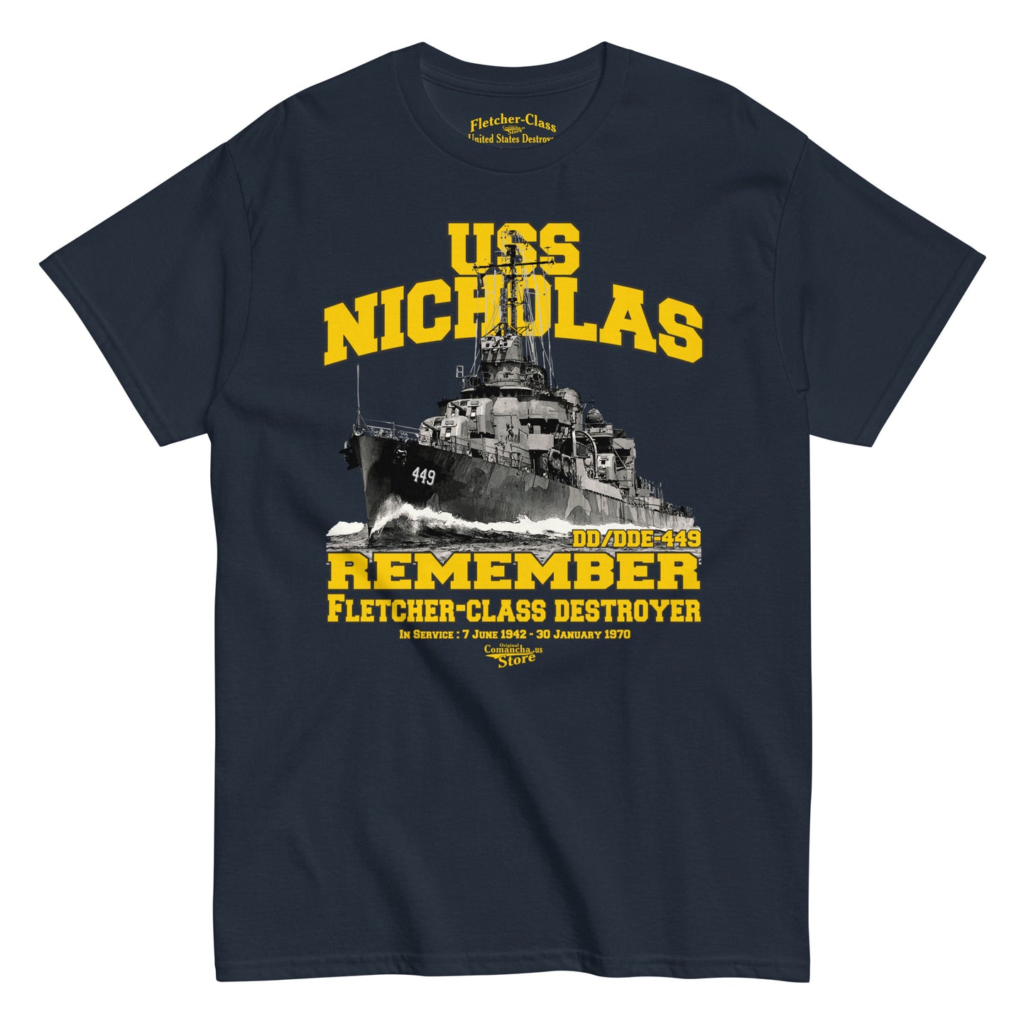 USS Nicholas DD/DDE-449 t-shirt