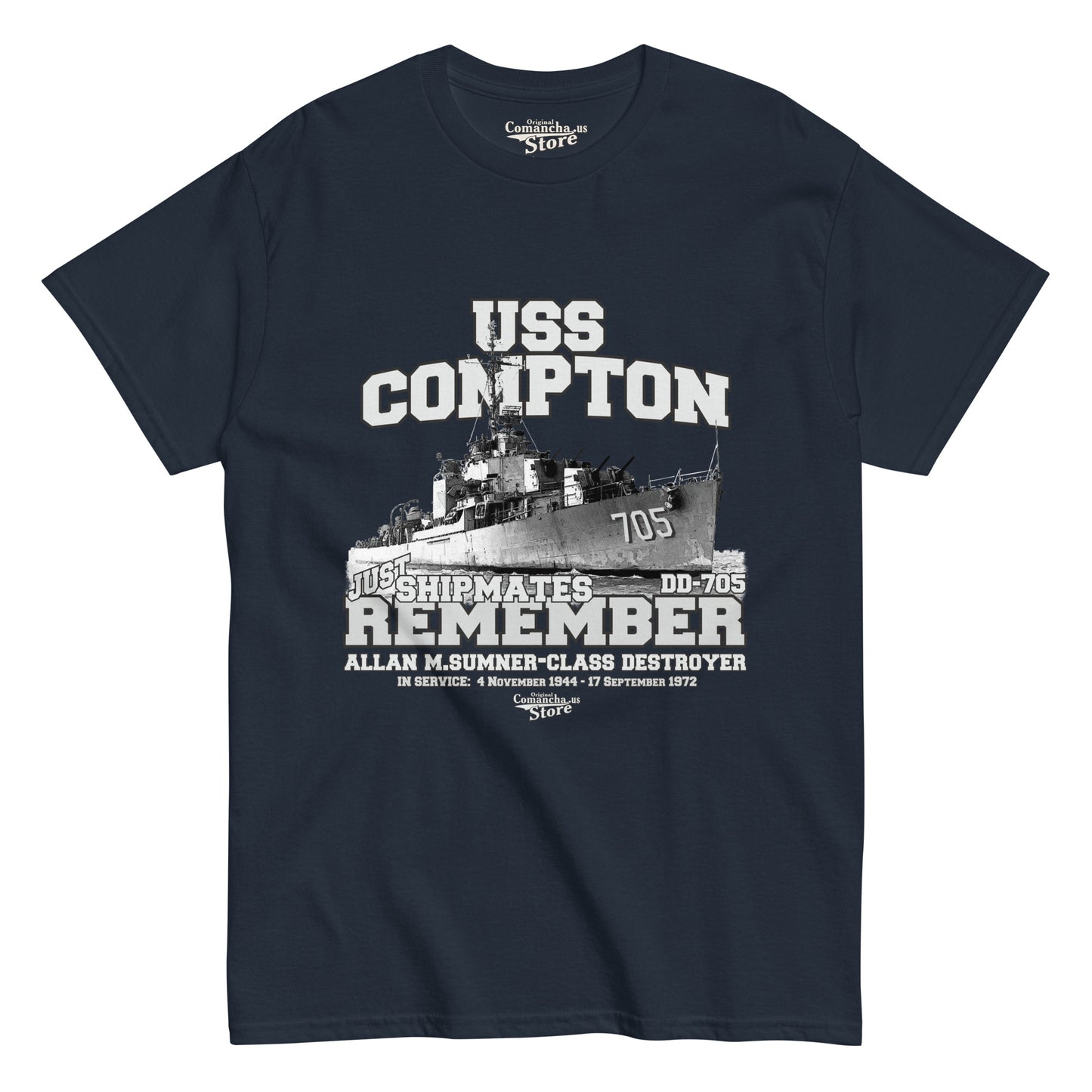 USS Compton DD-705 destroyer t-shirt
