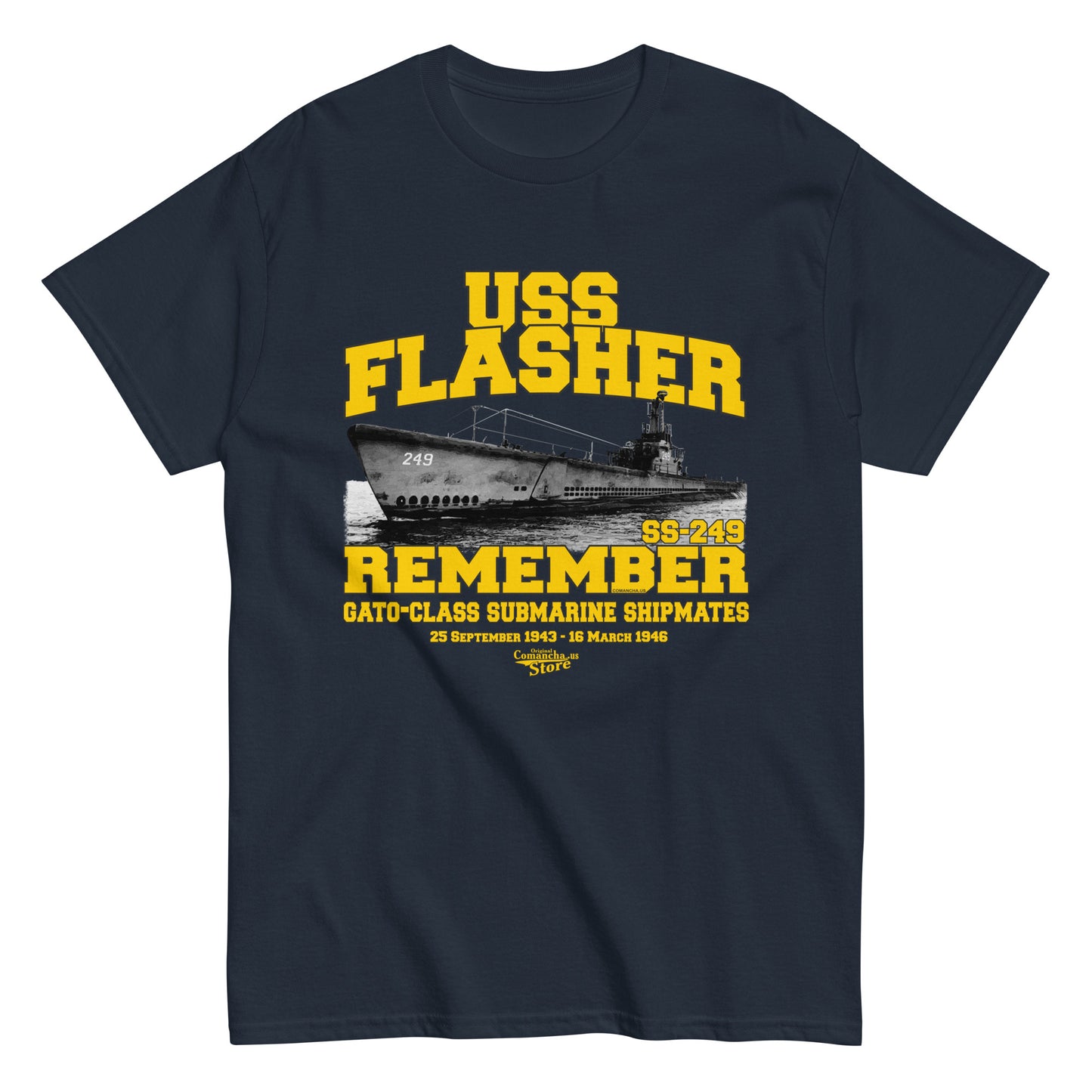 USS Flasher SS-249 Submarine t-shirt