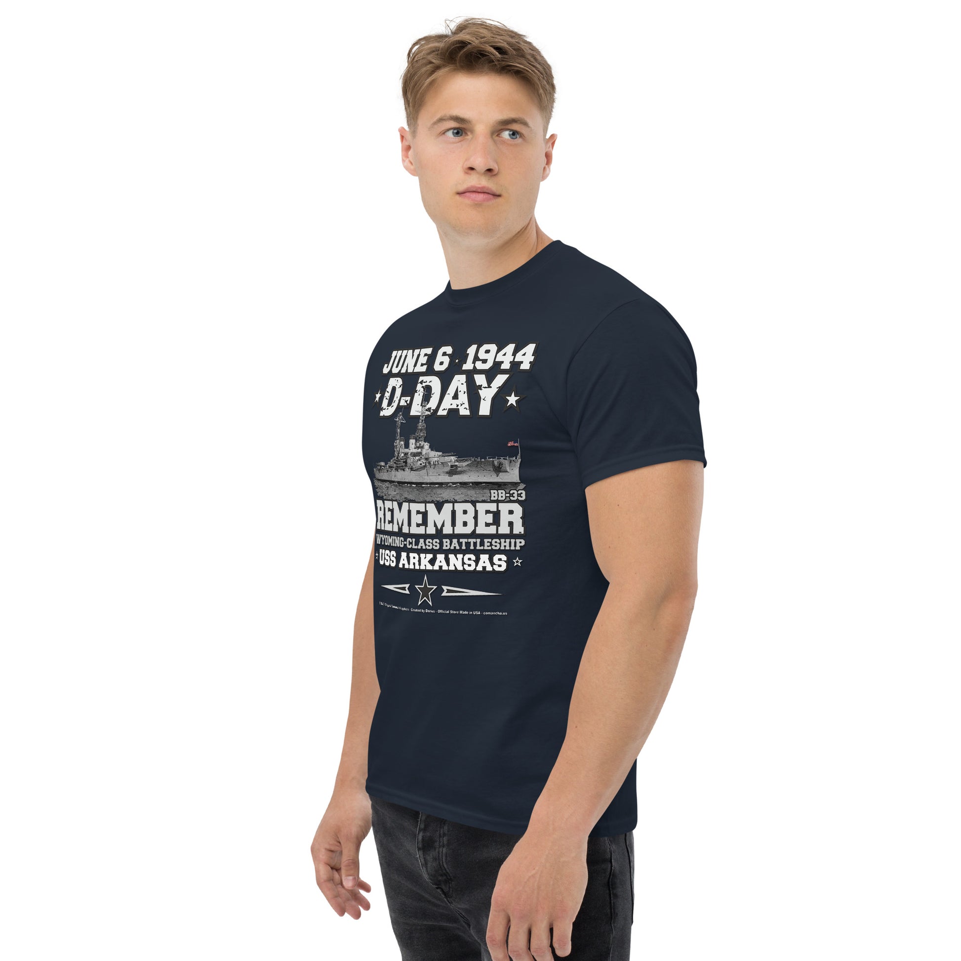 USS ARKANSAS BB-33 Battleship Veterans Tee, USS ARKANSAS D-DAY T-shirt, comancha t-shirt, USS ARKANSAS Veterans T-shirt, US Navy T-shirt, DDAY Veterans tee,