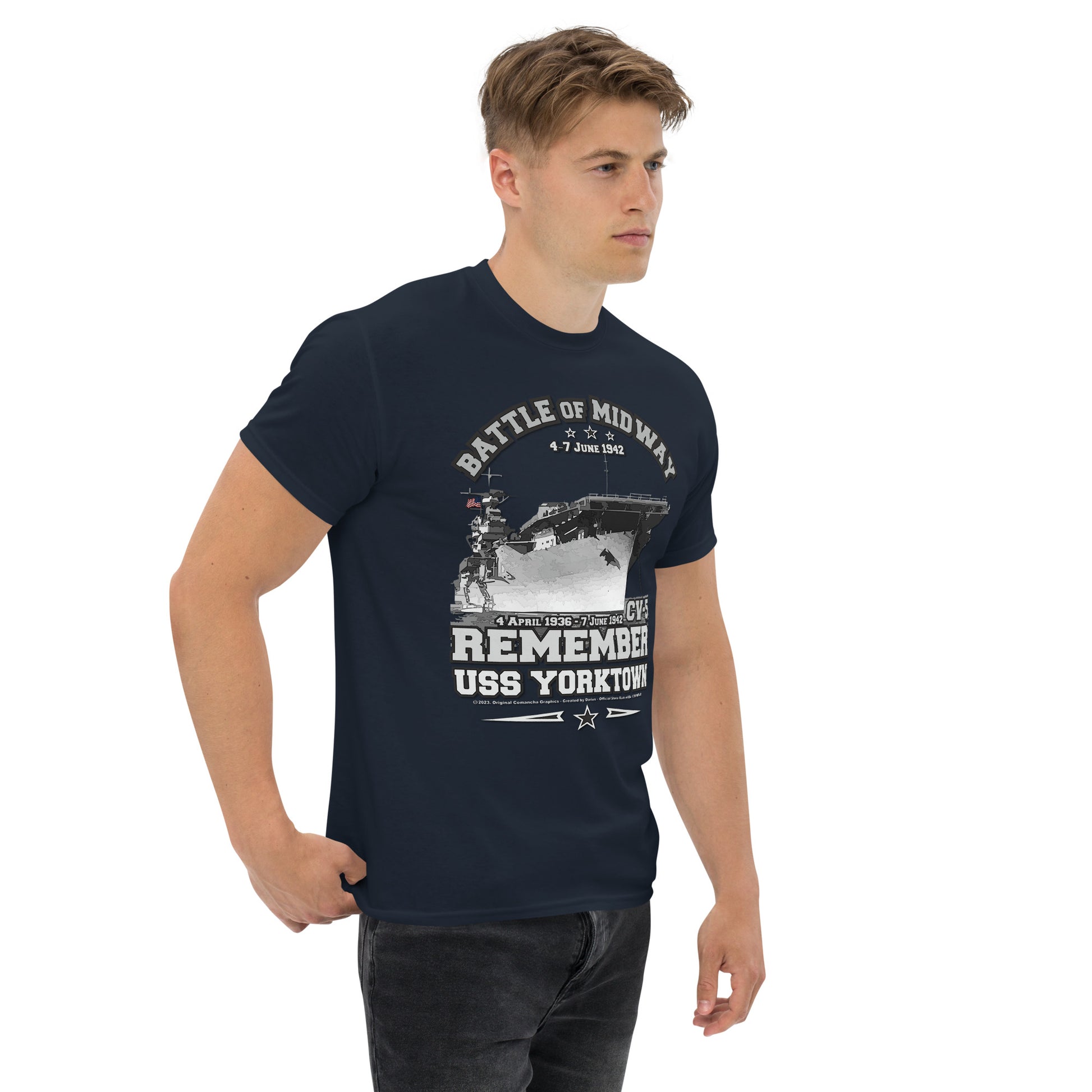 USS YORKTOWN t-shirt, USS YORKTOWN CV-5 t-shirt, USS YORKTOWN CV-5 Battle of Midway T-shirt, USS Yorktown Tee, US navy T-shirt,Comancha,