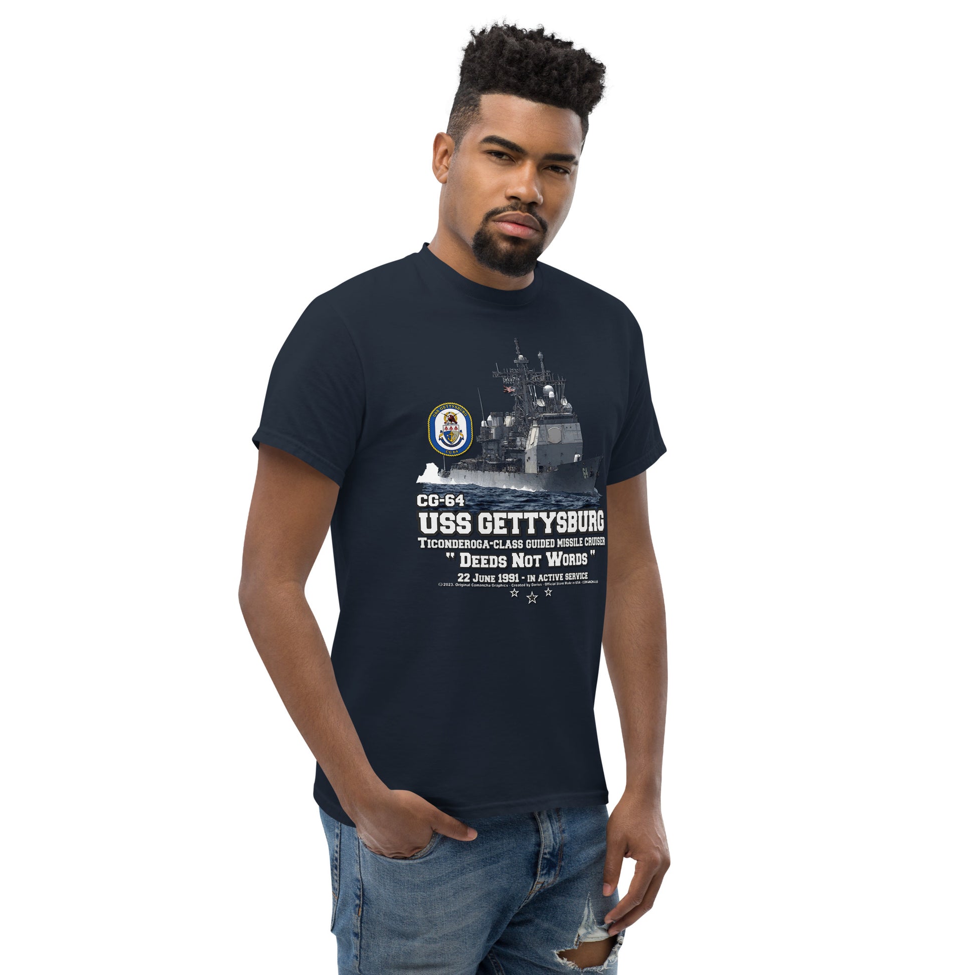 USS GETTYSBURG t-shirt, USS GETTYSBURG veterans tee,USS GETTYSBURG CG-64 US Navy Cruiser T-shirt, Comancha Navy Cruiser T-shirt, US Navy t-shirt,