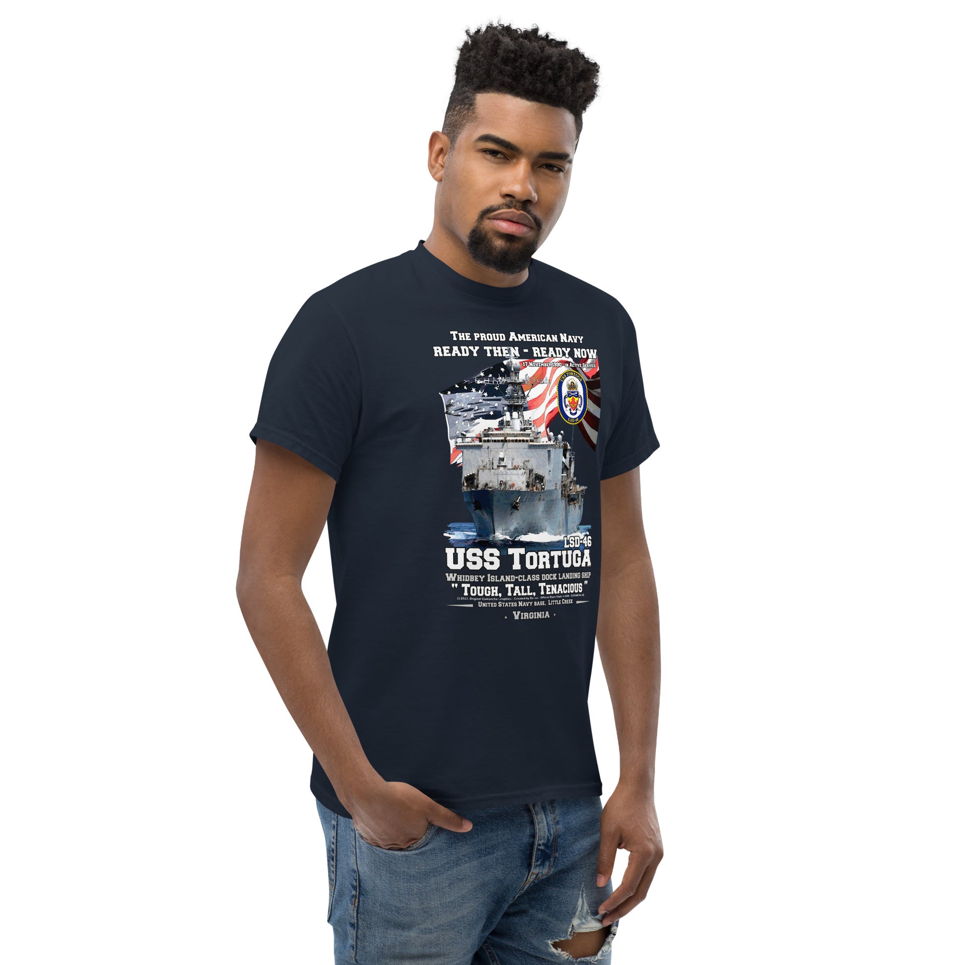 USS TORTUGA LSD-46 t-shirt,US navy veterans tee,comancha,US Navy Dock Landing Ship Veterans T-shirt, USS TORTUGA T-shirt,