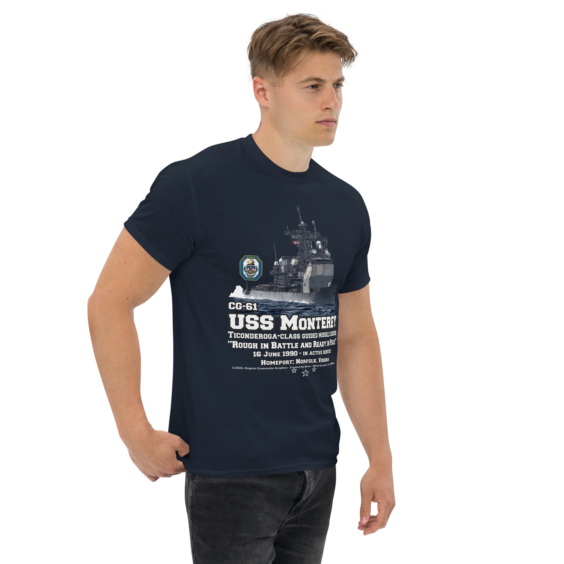 USS MONTEREY CG-61 tee, US navy veterans tee,Comancha, US Navy Cruiser Veterans T-shirt, USS MONTEREY T-shirt,