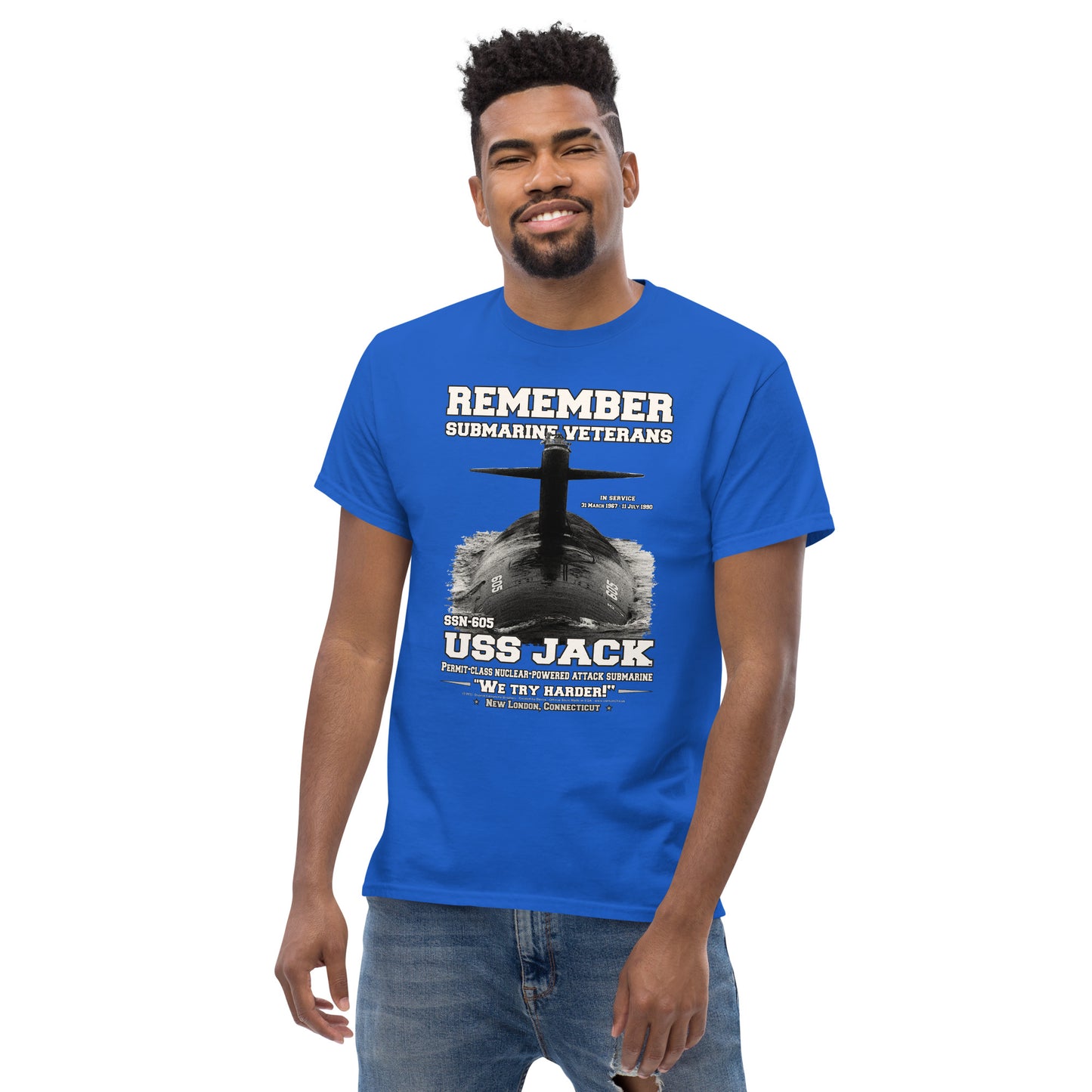 USS JACK SSN-605 Tshirt, US Navy Submarine Veterans T-Shirt, Comancha United States Ships T-shirts, USS JACK SSN-605 Submarine T-Shirt,