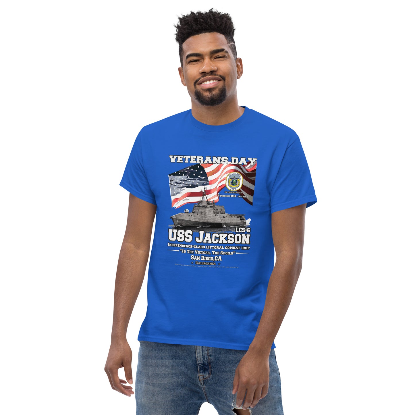 USS JACKSON LCS-6 T-shirt, US NAvy T-shirts, US navy Veterans Tees, USS JACKSON LCS-6 Littoral Combat Ship Classic T-Shirt, Comancha T-shirt,