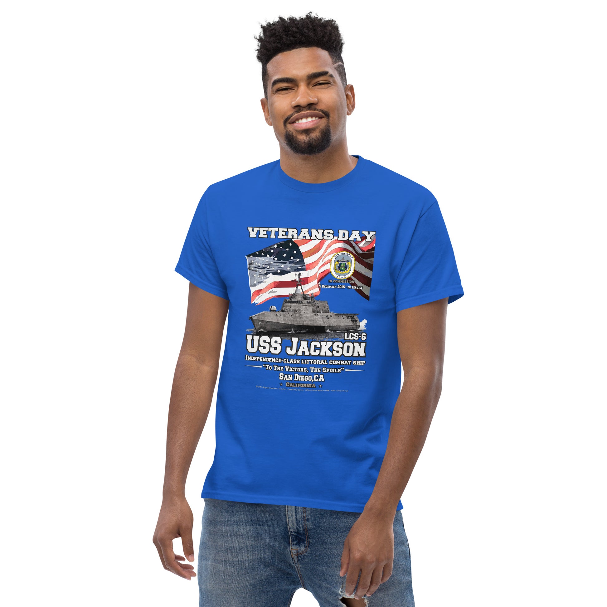 USS JACKSON LCS-6 T-shirt, US NAvy T-shirts, US navy Veterans Tees, USS JACKSON LCS-6 Littoral Combat Ship Classic T-Shirt, Comancha T-shirt,