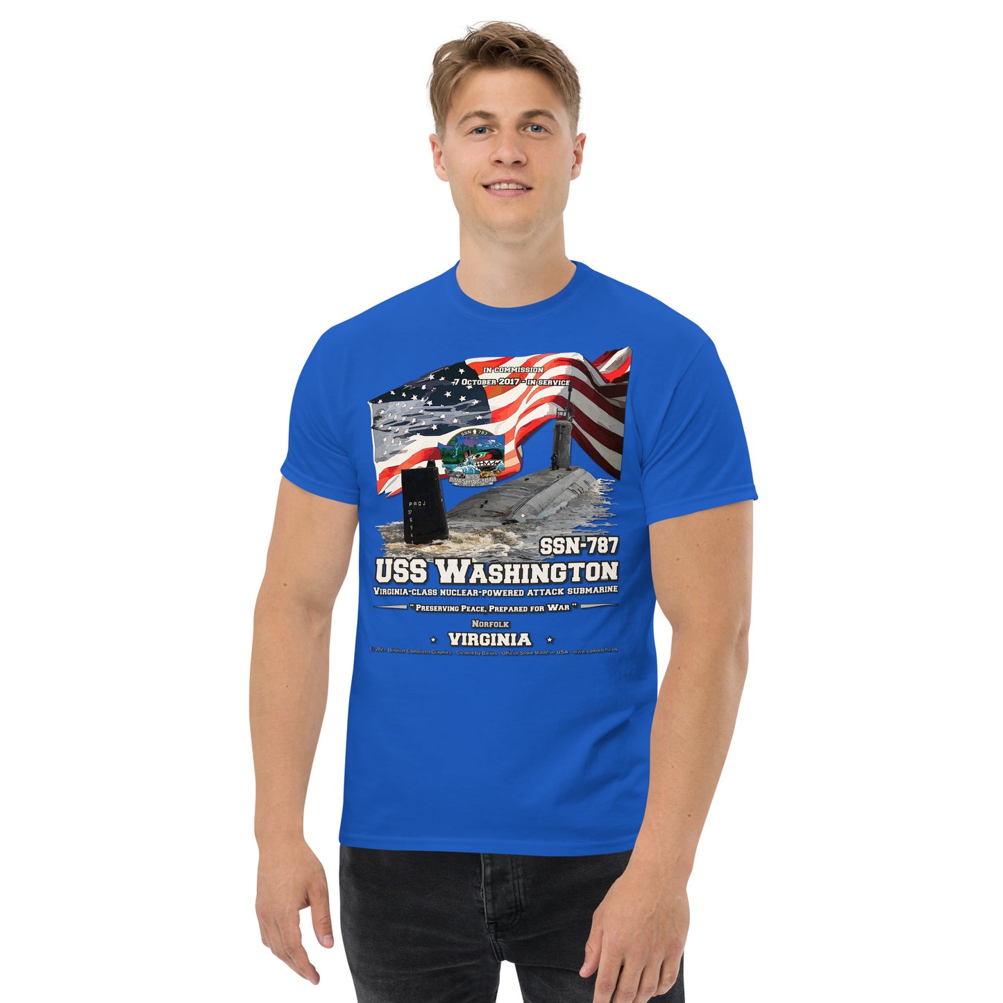 USS WASHINGTON SSN-787 Submarine T-shirt, Comancha T-shirt,