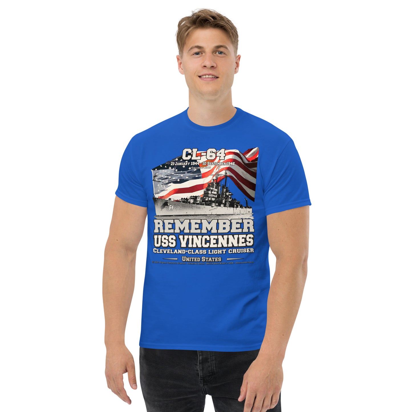 USS VINCENNES CL-64 Light Cruiser T-shirt, Comancha t-shirt,