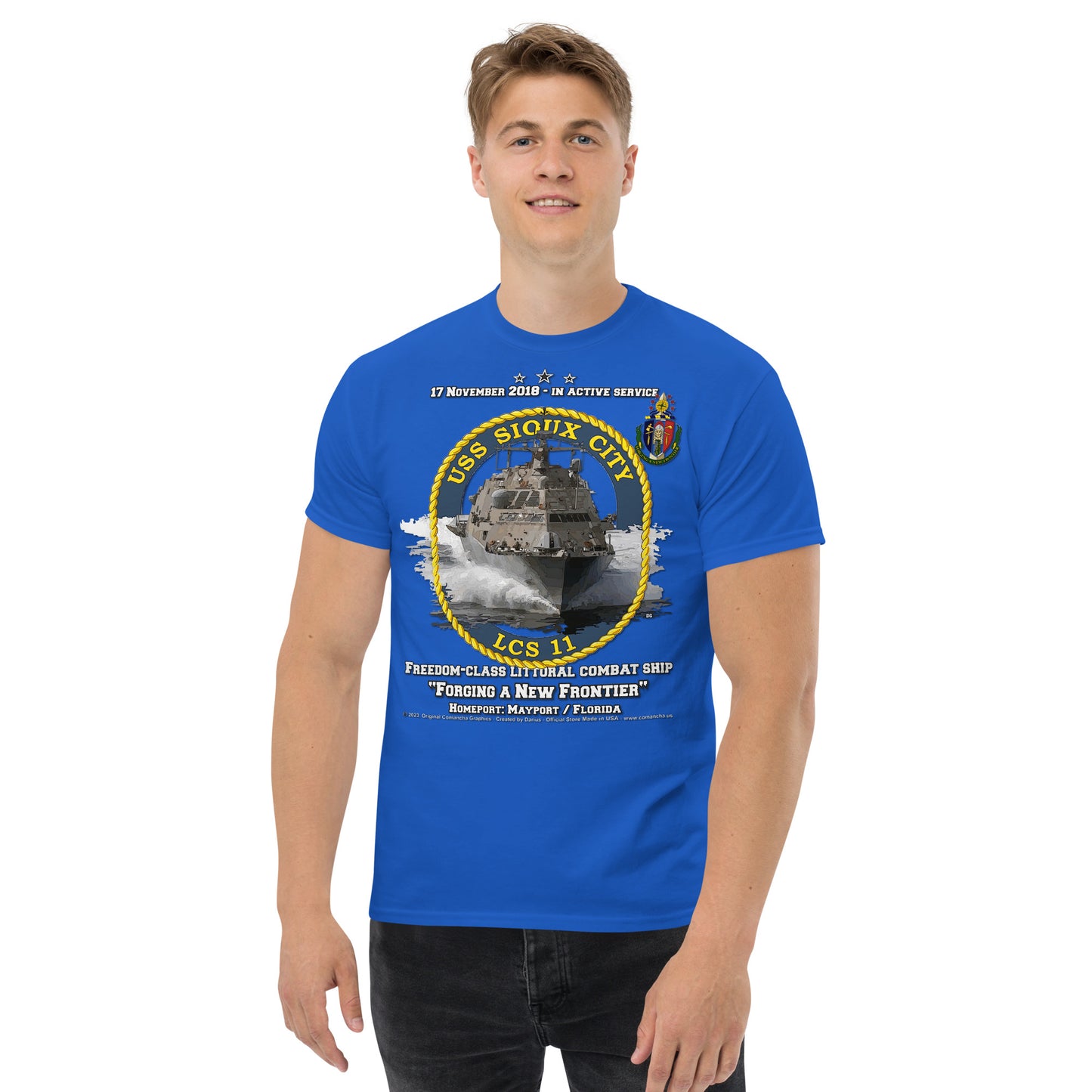 USS SIOUX CITY LCS-11 Littoral Combat Ship Veterans t-shirt, Comancha Navy Design,