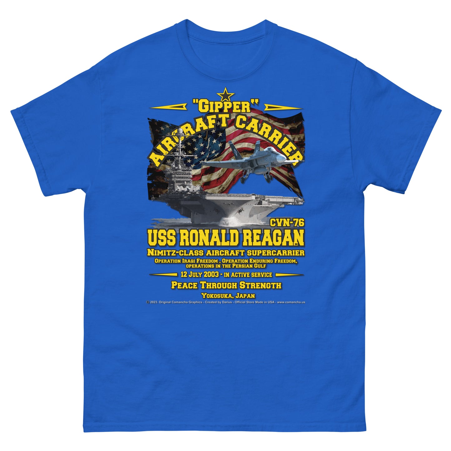 USS RONALD REAGAN CVN-76 Aircraft Carrier T-shirt