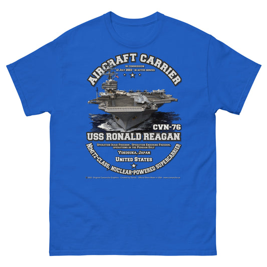 USS RONALD REAGAN CVN-76 Aircraft Carrier Veterans classic T-shirt, Comancha Military T-shirts,