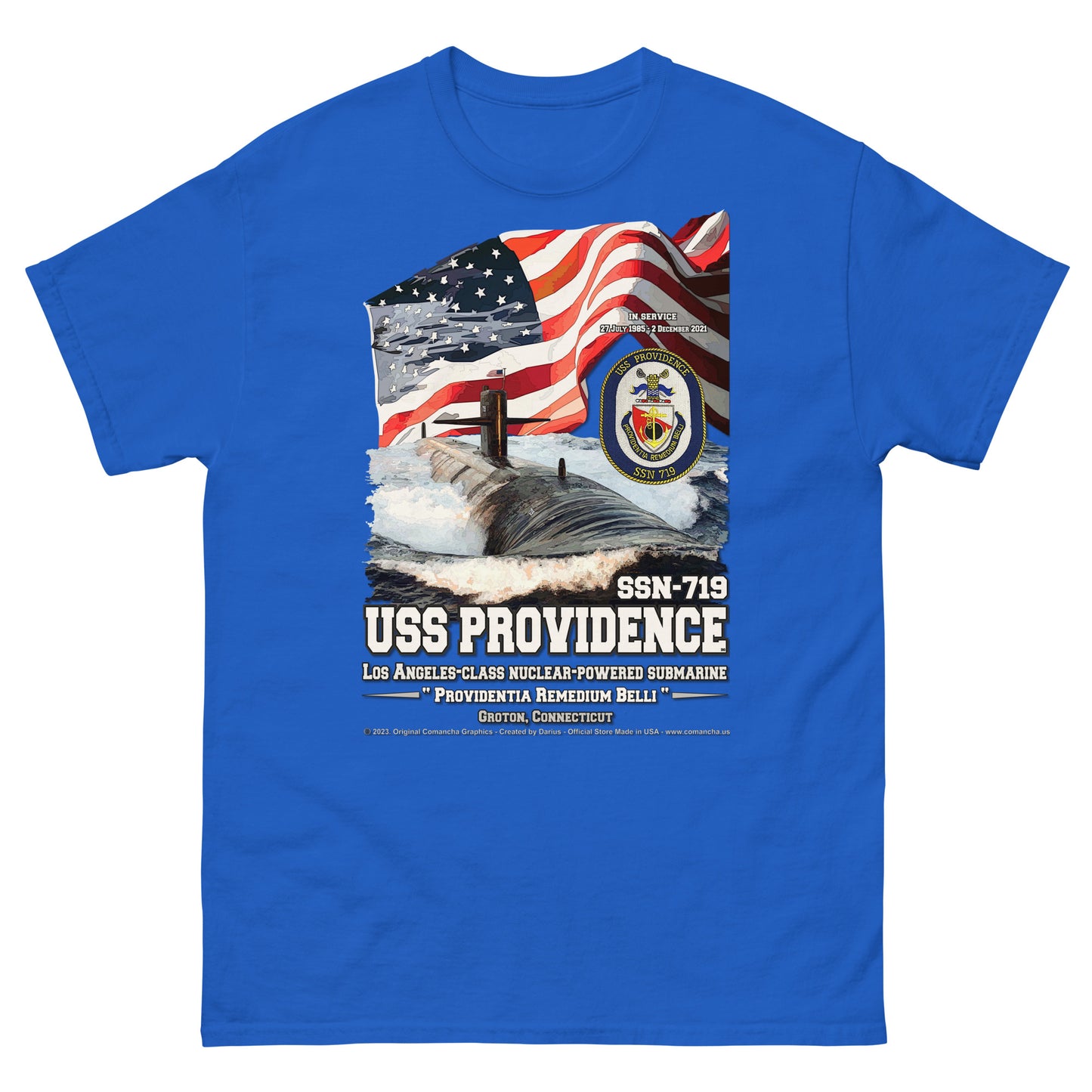 USS PROVIDENCE SSN-719 Submarine Veterans Classic T-Shirt, Comancha Submarine Veterans T-shirts,