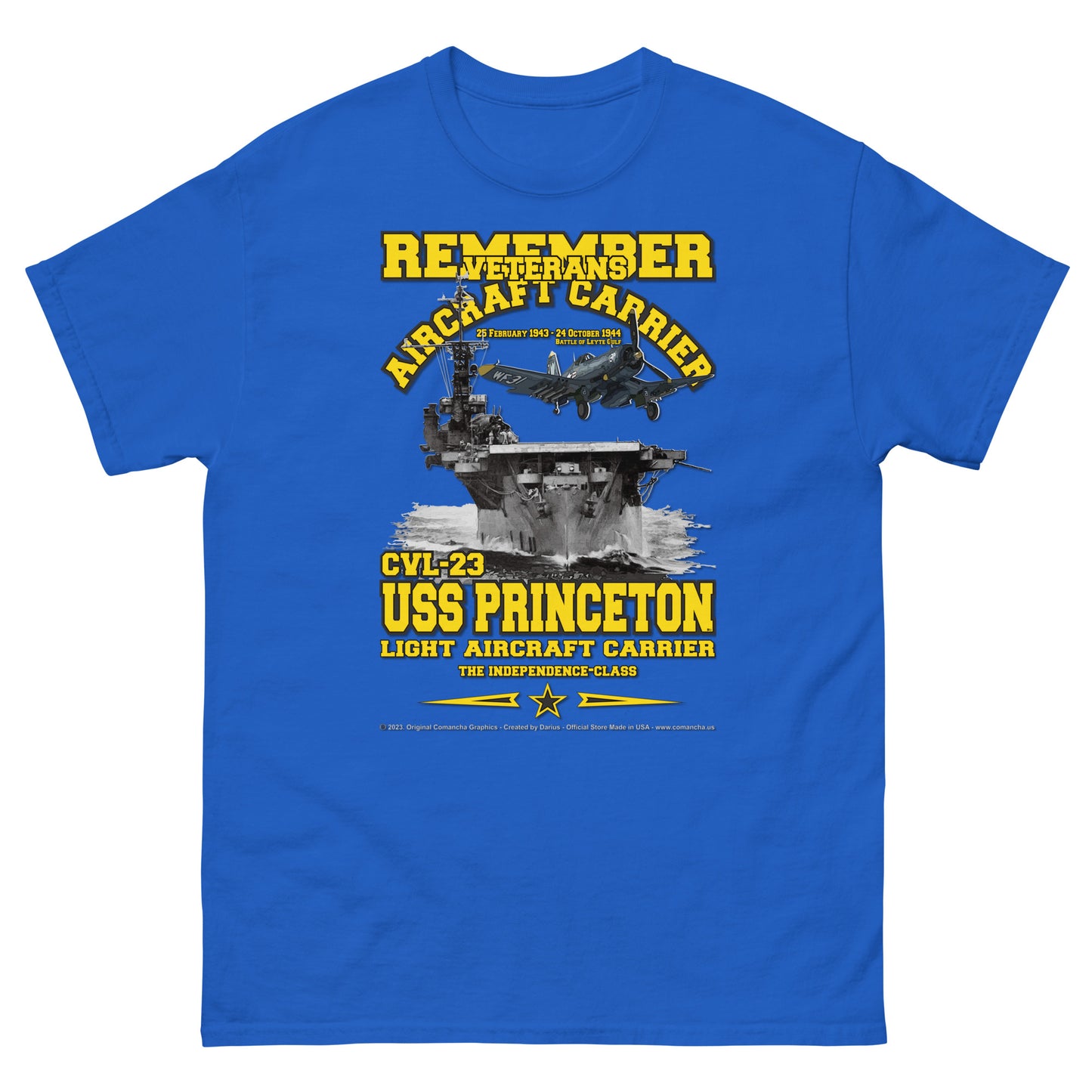 USS PRINCETON CVL-23 Aircraft Carrier T-Shirt