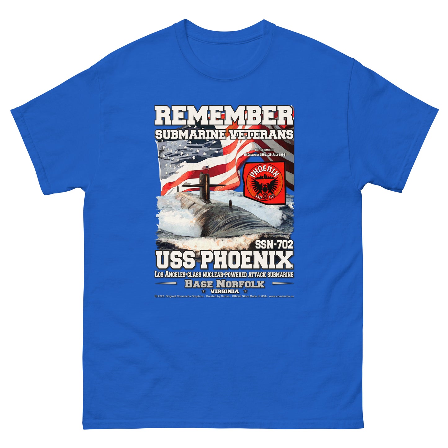 USS PHOENIX SSN-702 Submarine Veterans Classic T-Shirt, Comancha T-shirts,