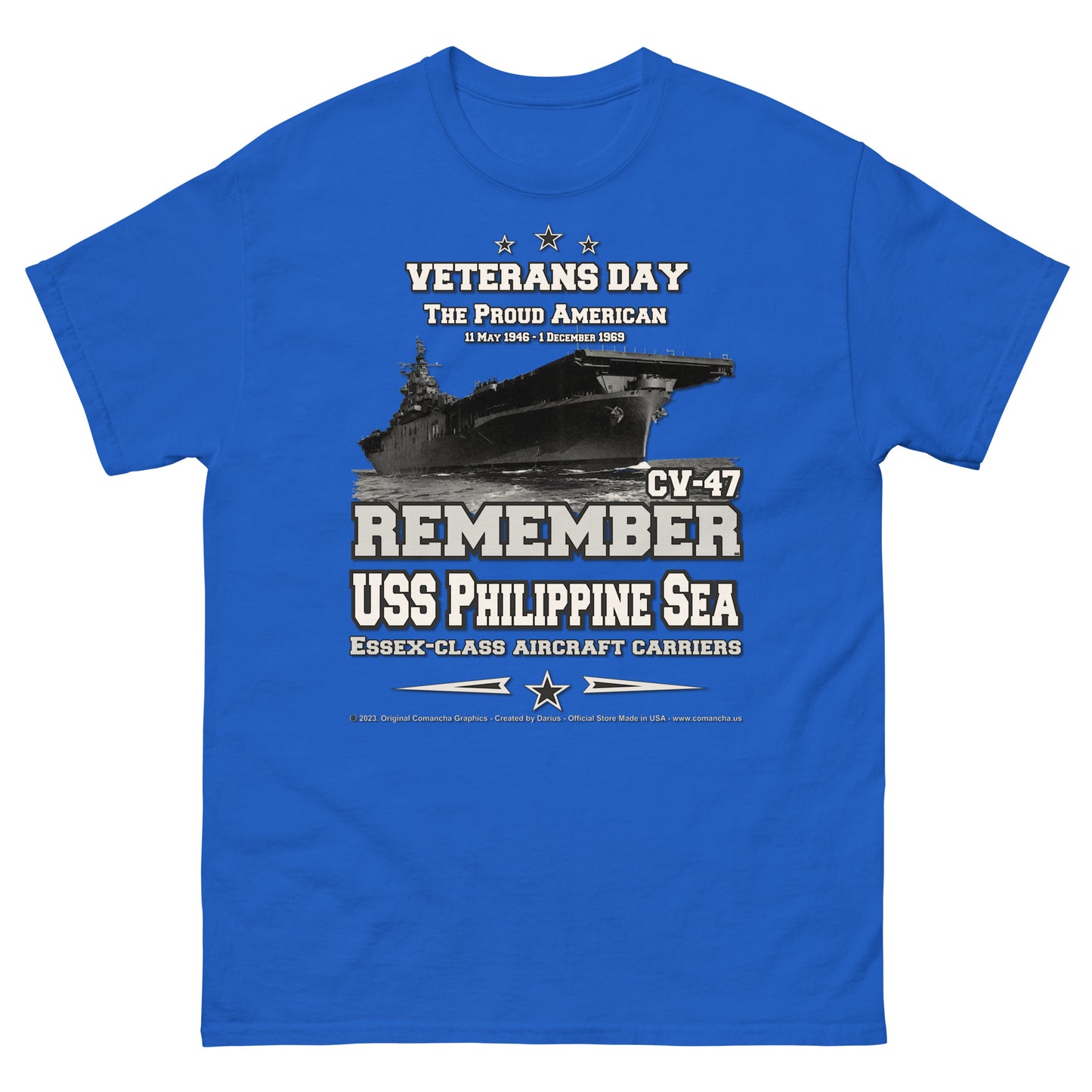 USS PHILIPPINE SEA CV-47 Aircraft Veterans Veterans Classic T-Shirt, Comancha T-shirts