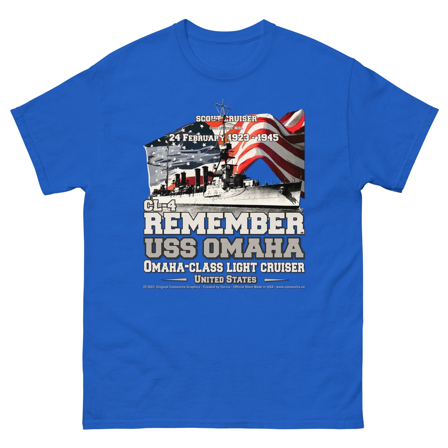 USS OMAHA CL-4 Light Cruiser Veterans Classic T-Shirt, Comancha t-shirts,